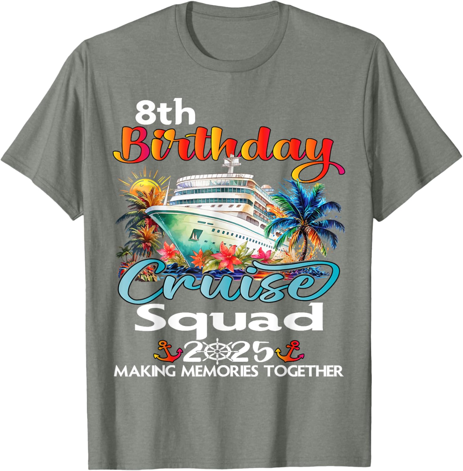 8th Birthday Cruise Squad Matching T-Shirt for Family and Friends - 11