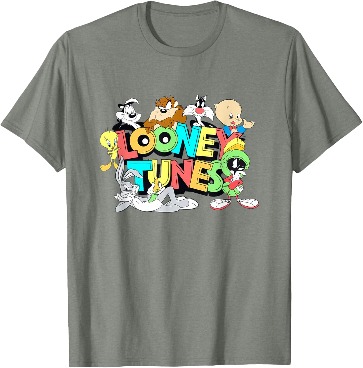 Looney Tunes Retro Neon Pop Group Shot T-Shirt for Fun Style Fans - 10