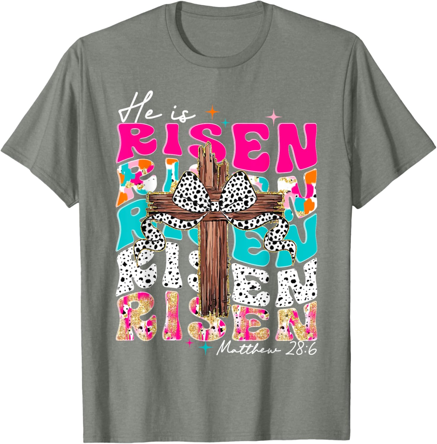He Is Risen Cross Jesus Easter T-Shirt for Men and Women - Faith Apparel - 9