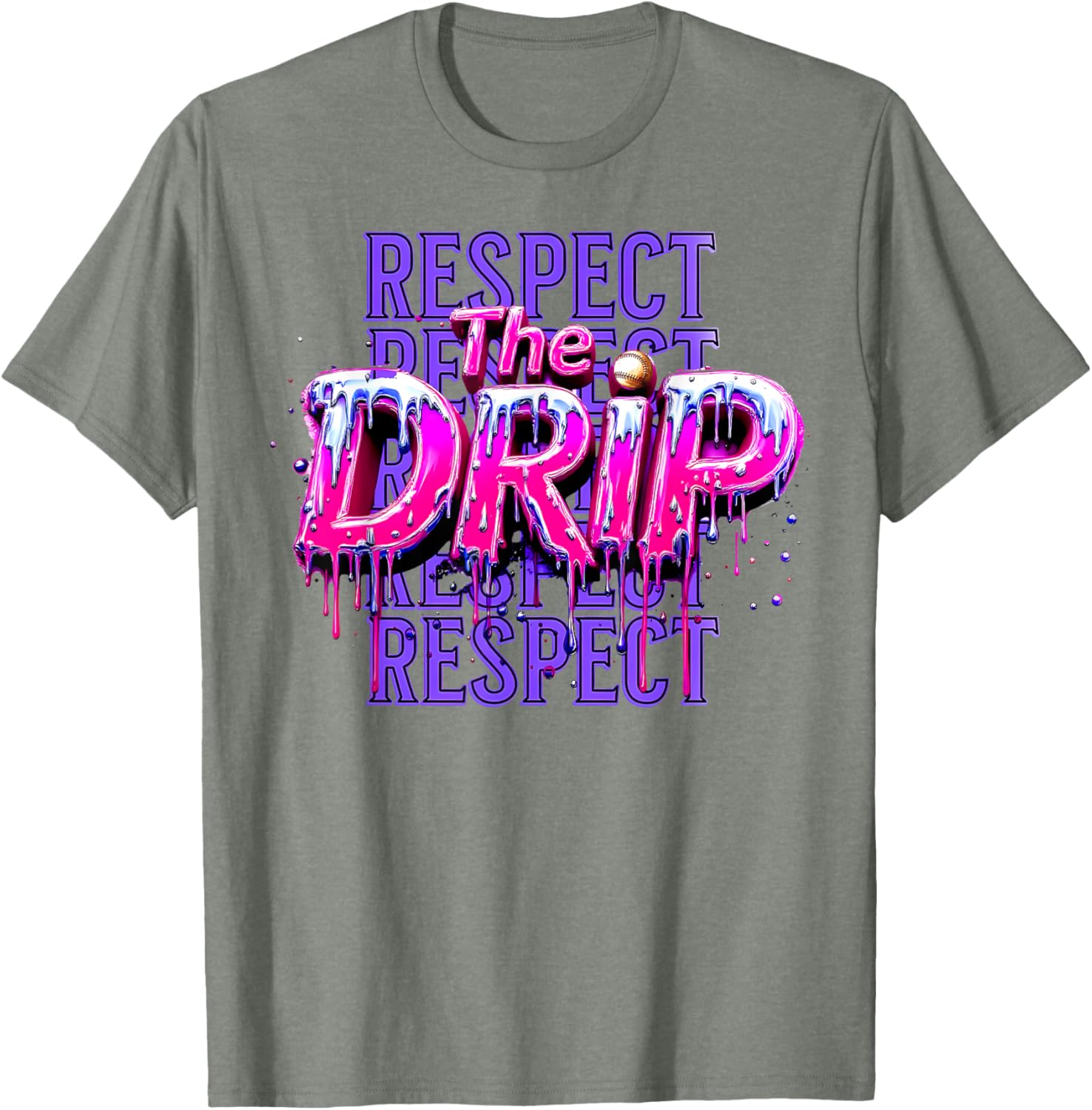 Respect The Drip Baseball Ice Cream Drip T-Shirt for Cool Style - 15