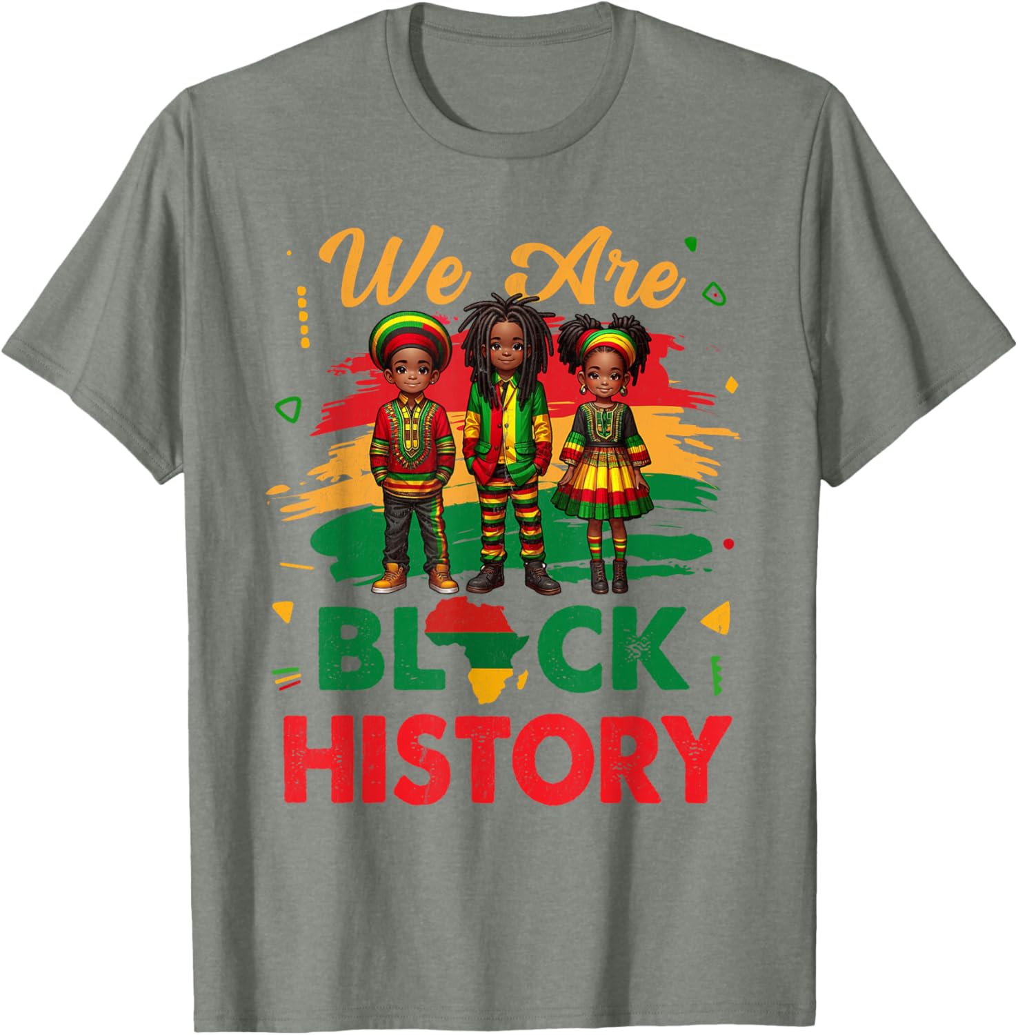 Black History Month Map T-Shirt for African Kids Boys and Girls - 26