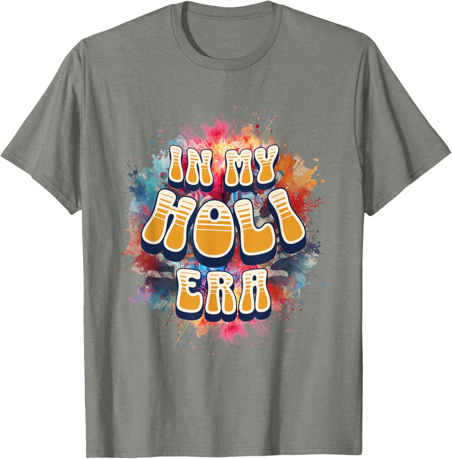 In My Holi Era Retro Groovy Colors Women's T-Shirt for Holi Festival - 24