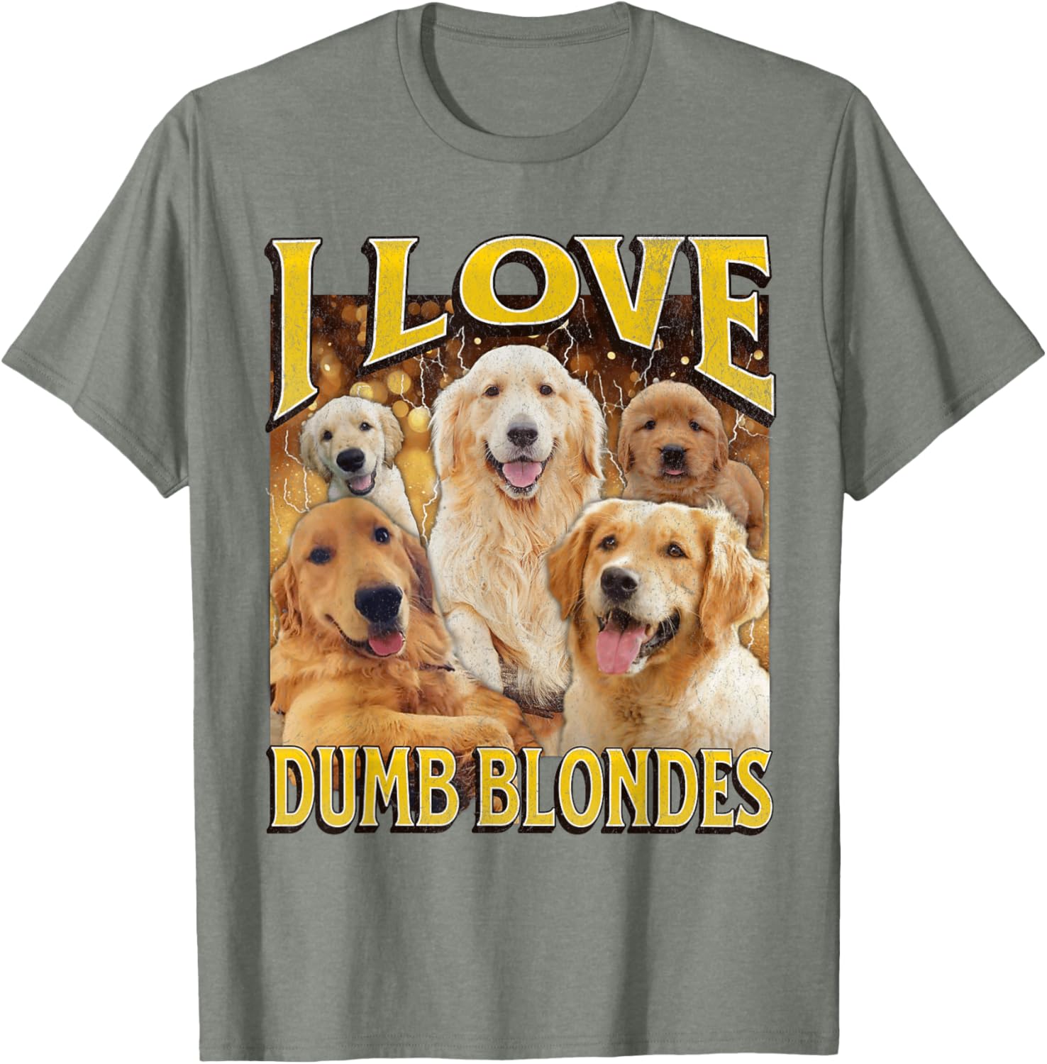 I Love Dumb Blondes Funny Dog Meme Graphic T-Shirt for Pet Lovers - 9