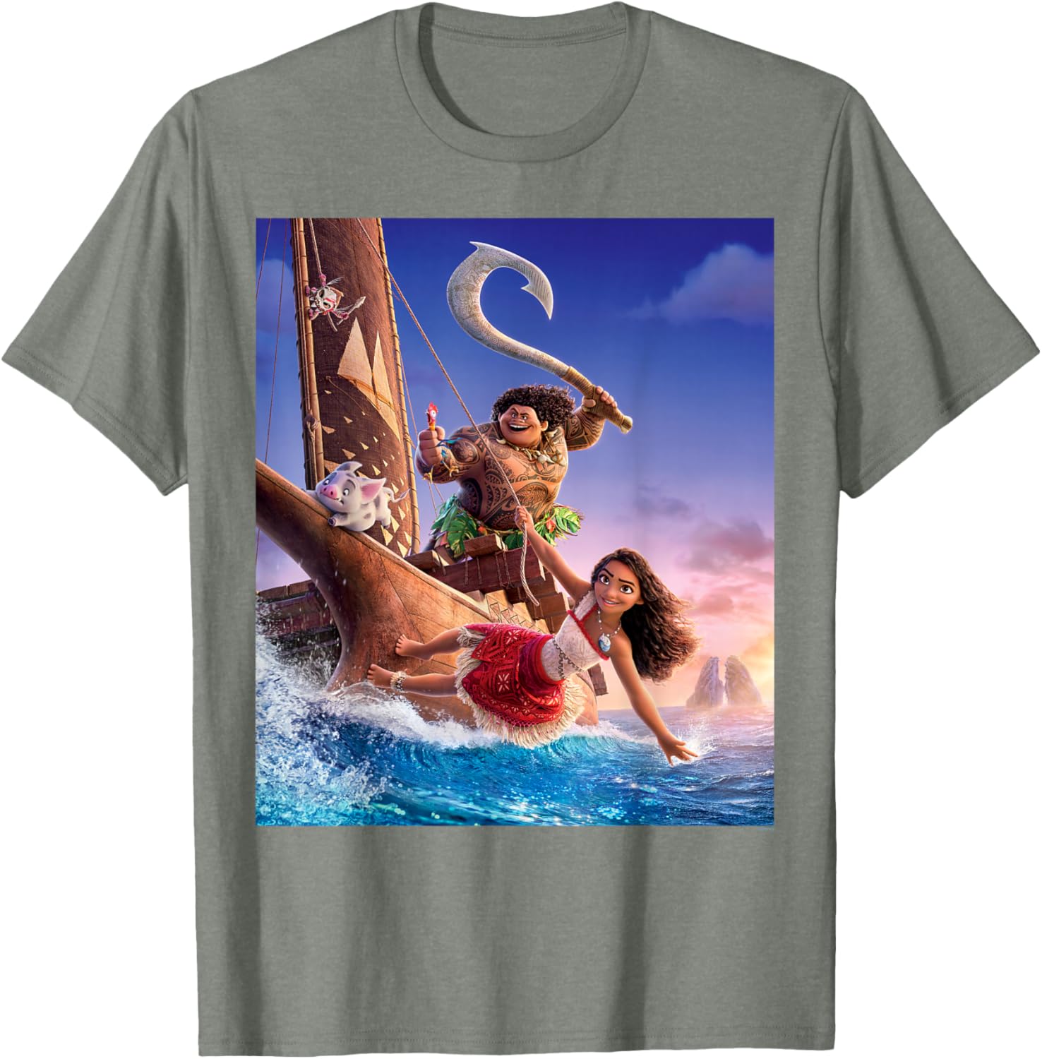 Disney Moana Adventure T-Shirt with Maui and Friends for Kids and Adults - 17