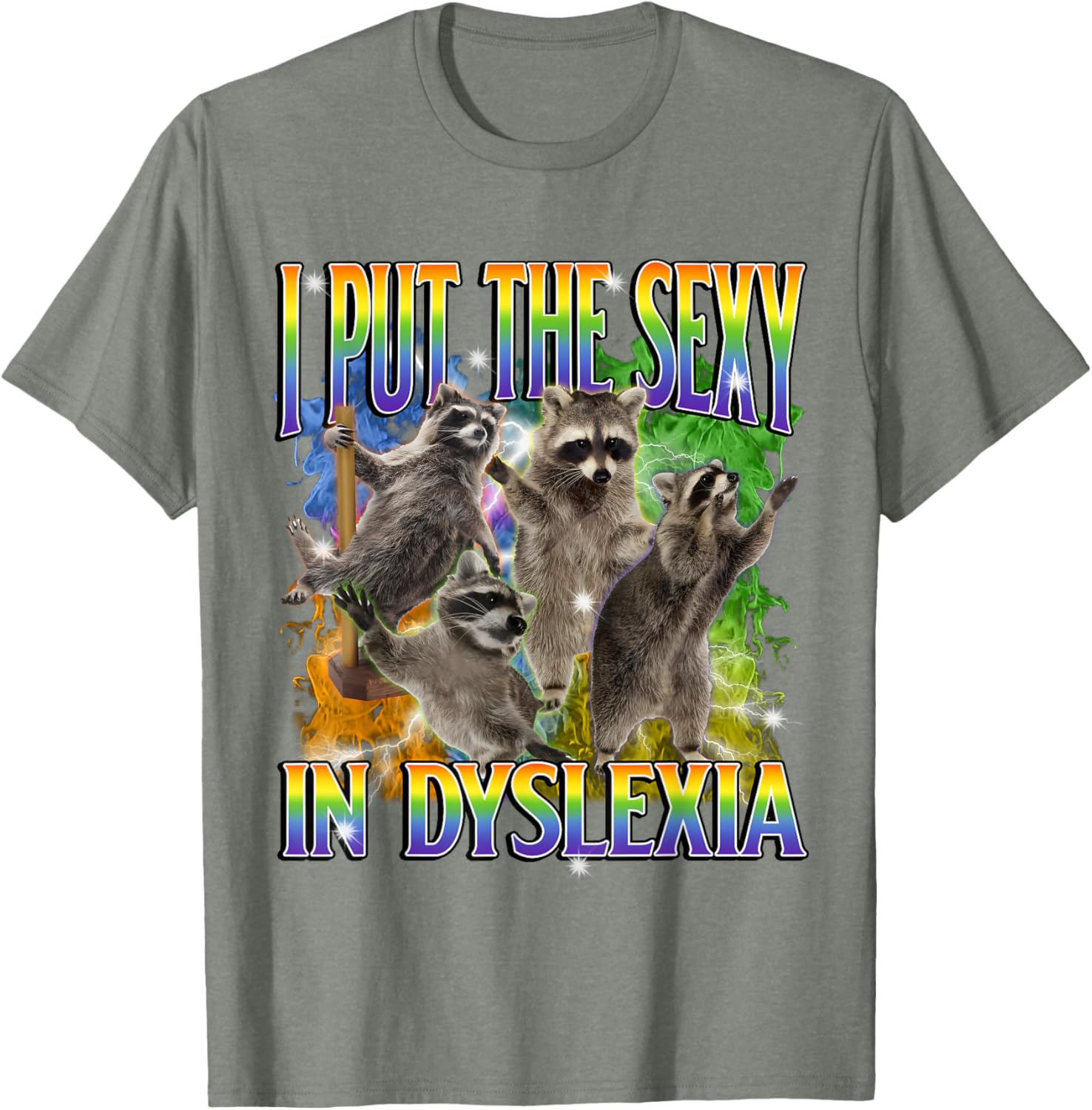 Funny Dyslexia Raccoon Meme T-Shirt – Unique and Unhinged Style - 12