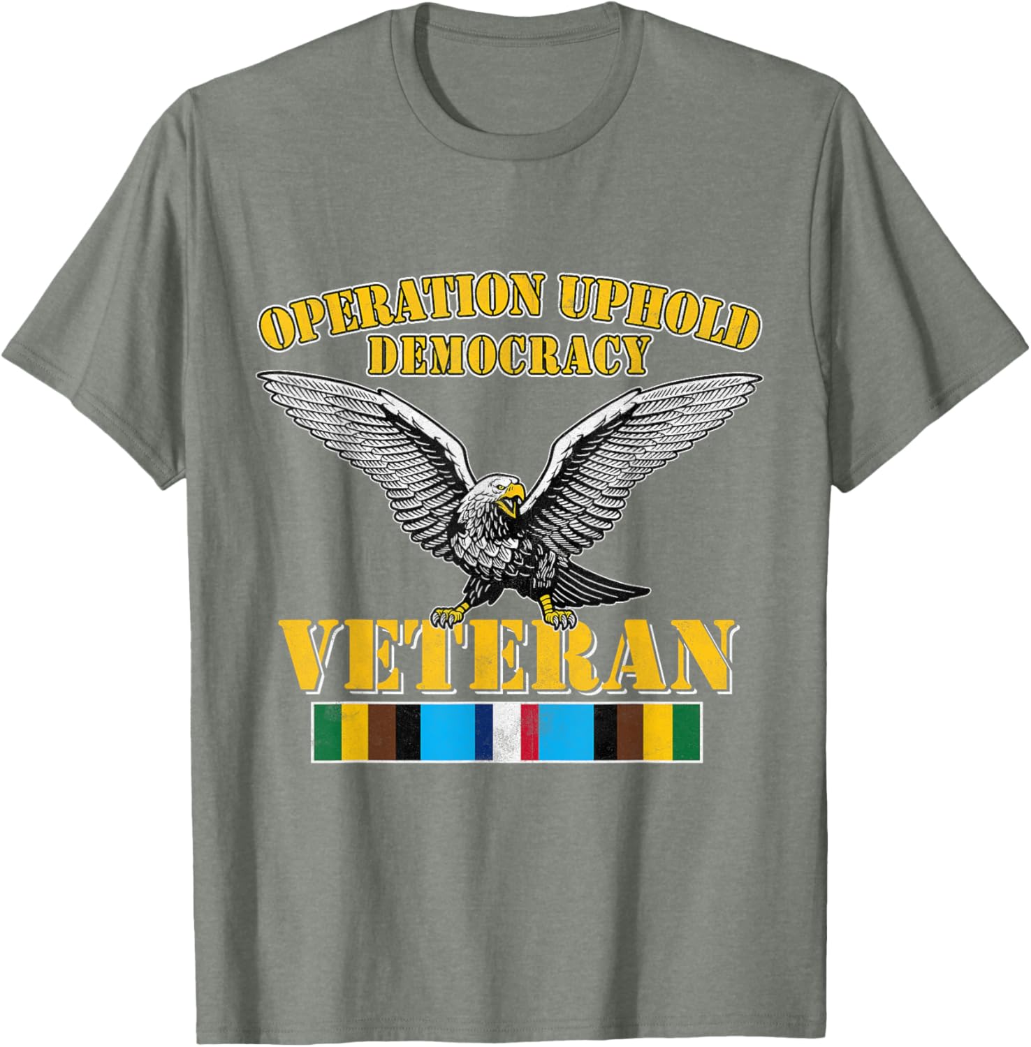 Veteran Operation Uphold Democracy Ribbon Haiti Vintage T-Shirt - 3