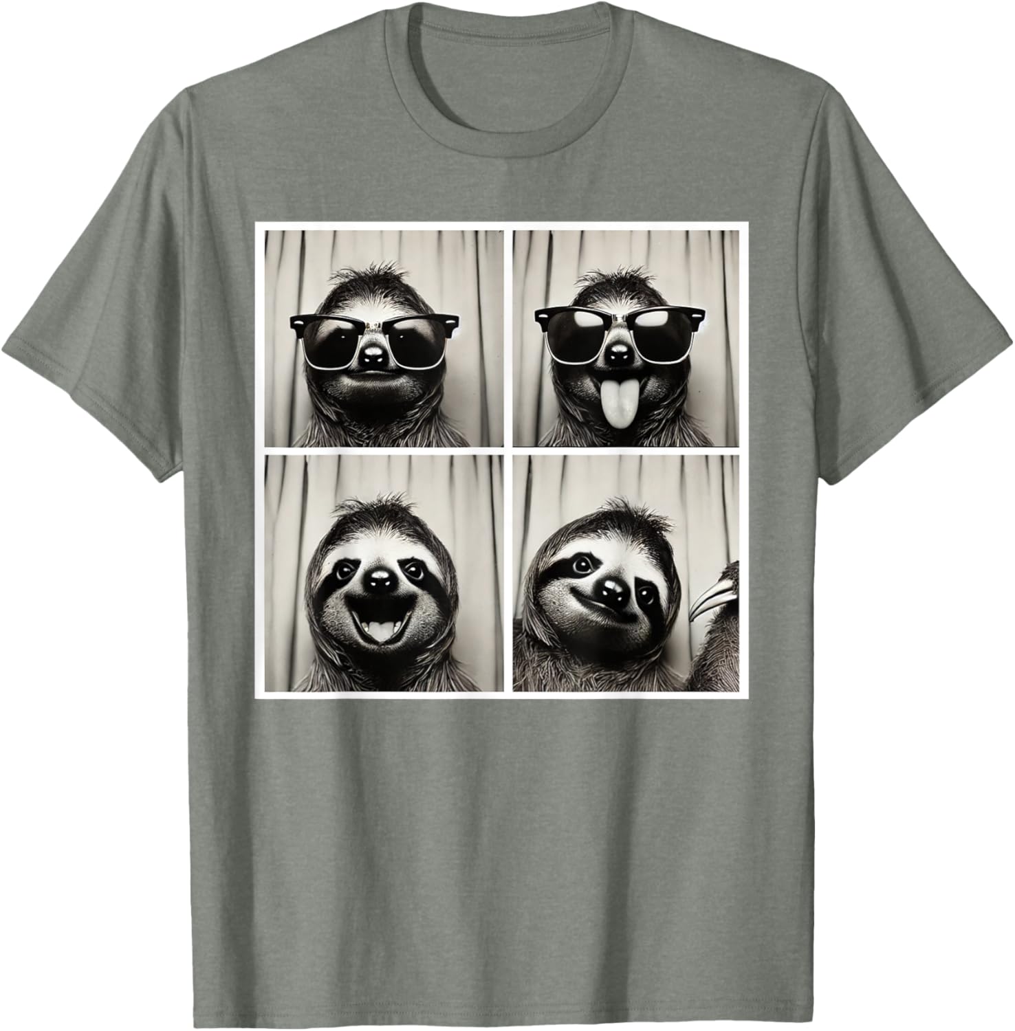 Funny Selfie Sloth T-Shirt with Sunglasses for Fun Casual Wear - 8