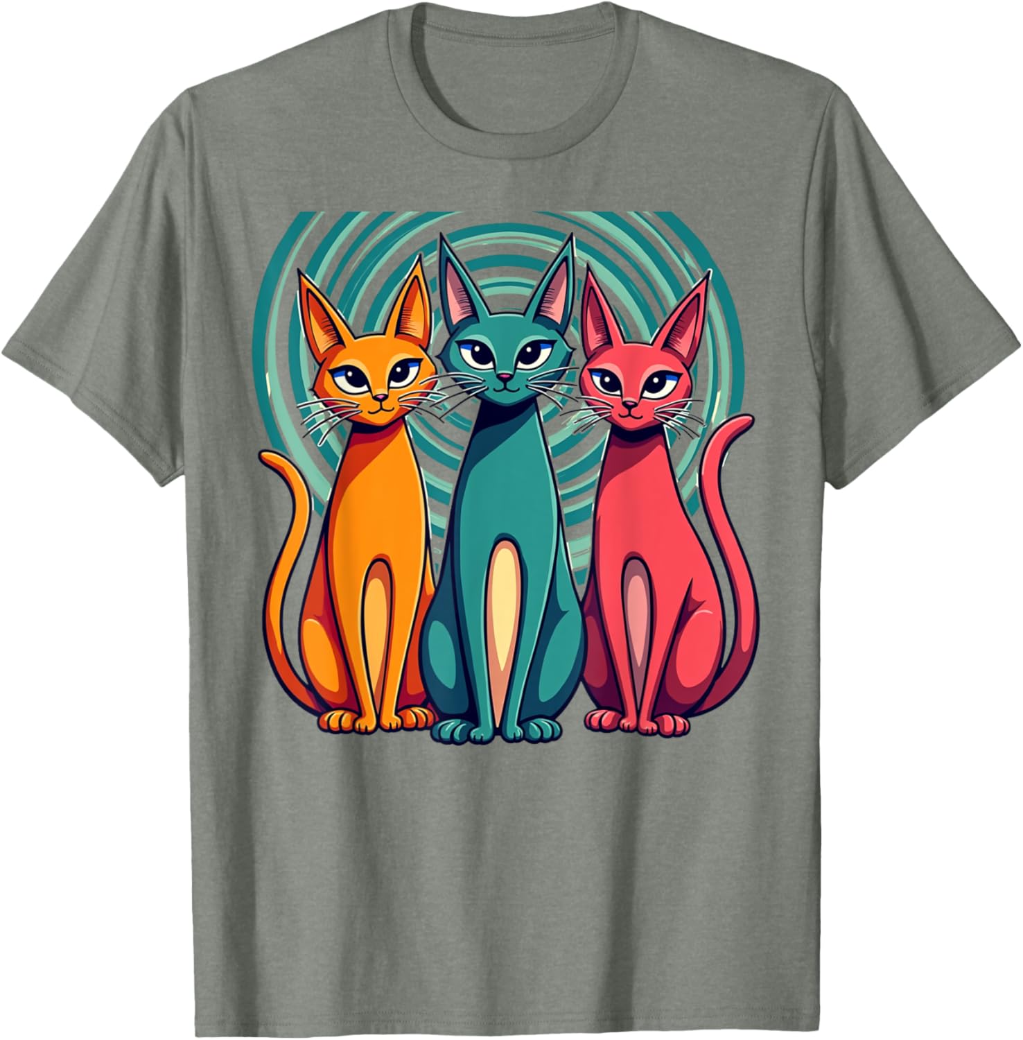 Vintage Retro Mid-Century Modern Cats T-Shirt 50s 60s Style Fashion - 1