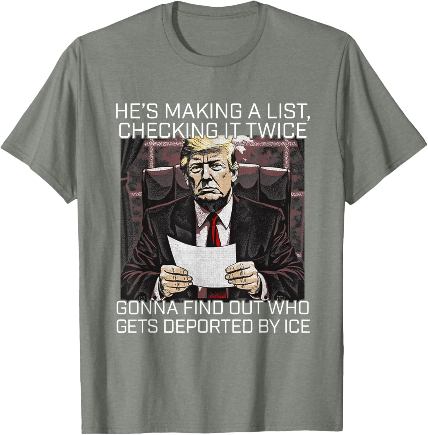 He's Making A List Checking It Twice T-Shirt for Christmas Cheer - 5