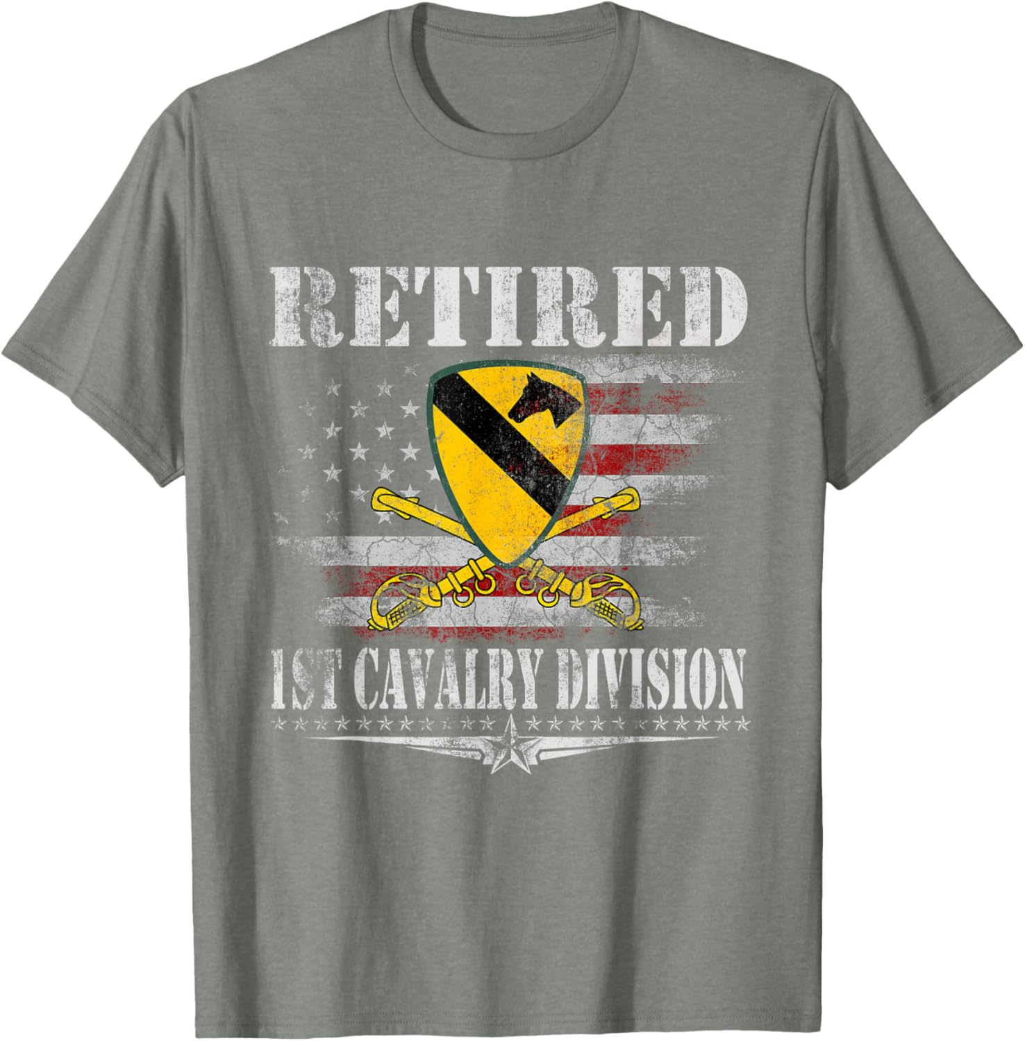 Retired 1st Cavalry Division Veteran T-Shirt for Patriotic Heroes - 2