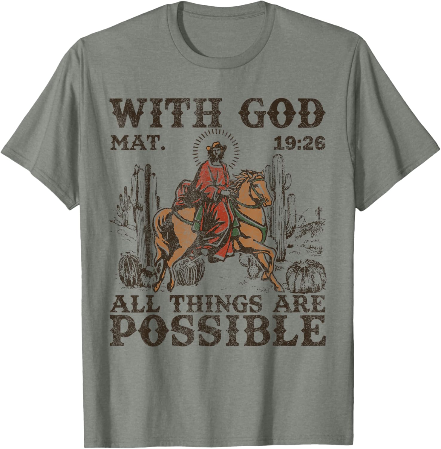 Jesus Cowboy Bible Verse Western T-Shirt for Men - Faith and Style - 9