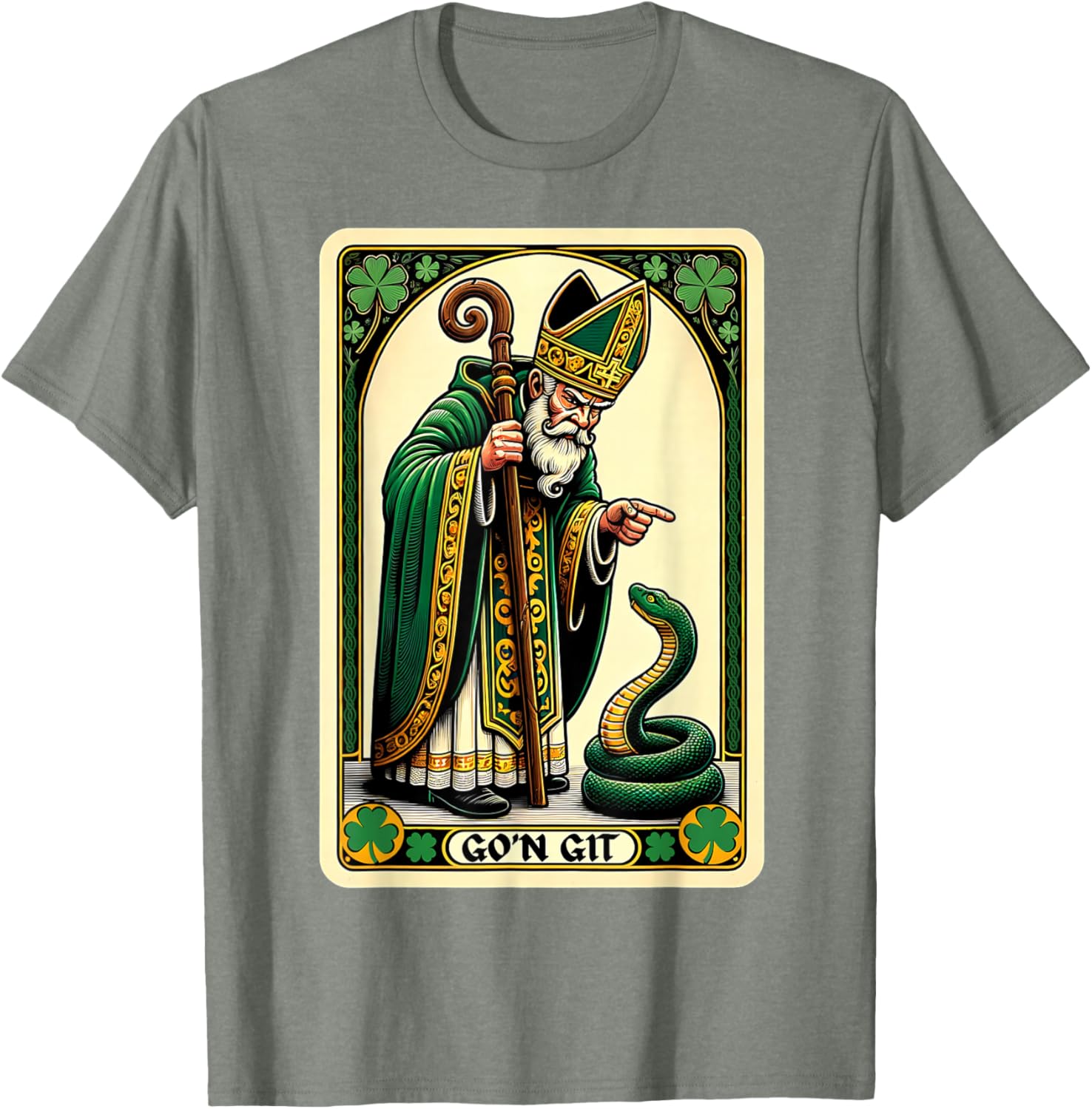 Funny St Patricks Day Tarot Card Go'n Git T-Shirt for Festive Fun - 8