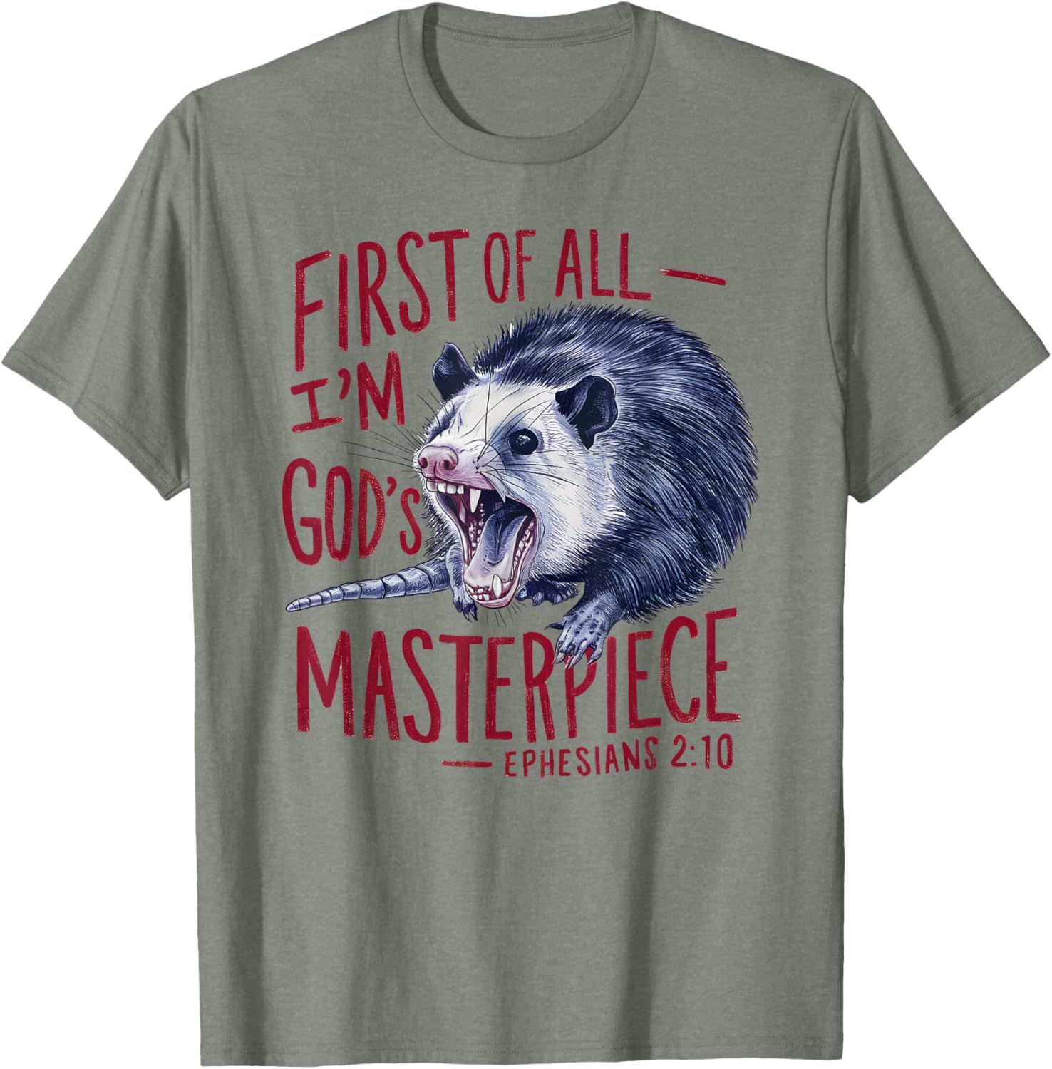 Funny Raccoon T-Shirt I'm God's Masterpiece Gift for Animal Lovers - 6