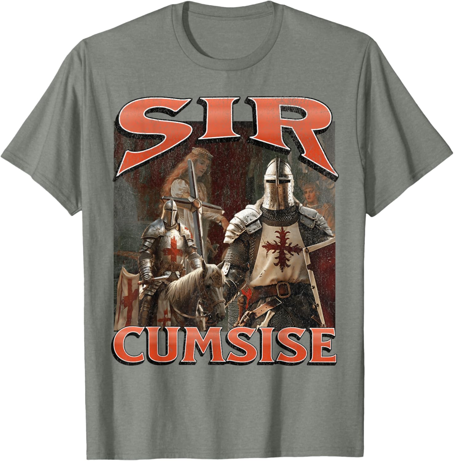 Funny Sir Cumcise Knight Meme Graphic T-Shirt for Unique Style Lovers - 10