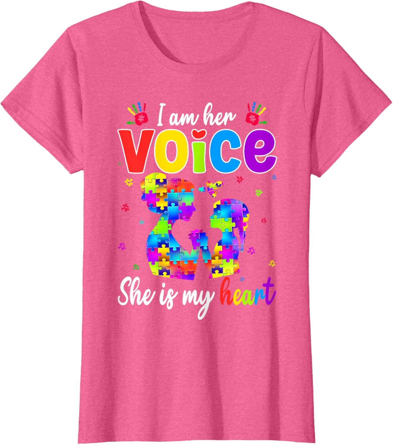 Autism Mom I'm Her Voice She Is My Heart T-Shirt for Proud Mothers - 2
