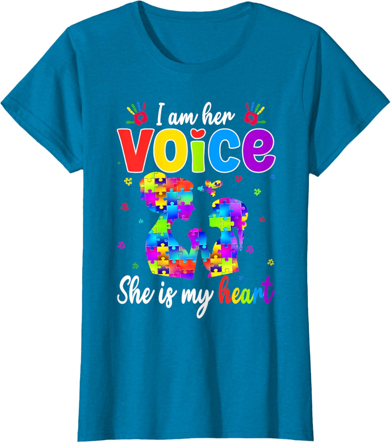 Autism Mom I'm Her Voice She Is My Heart T-Shirt for Proud Mothers - 6