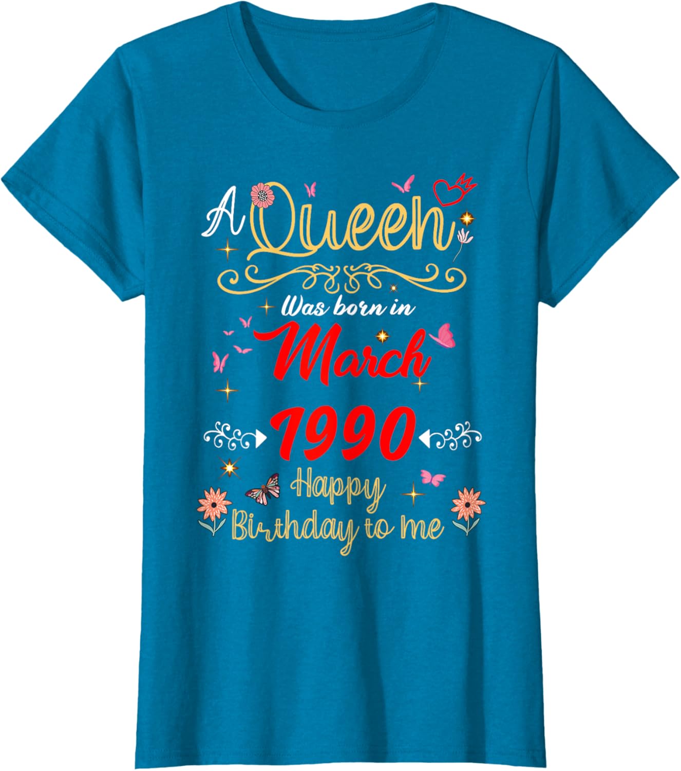 March Birthday Queen T-Shirt Since 1990 for March Girls - 7