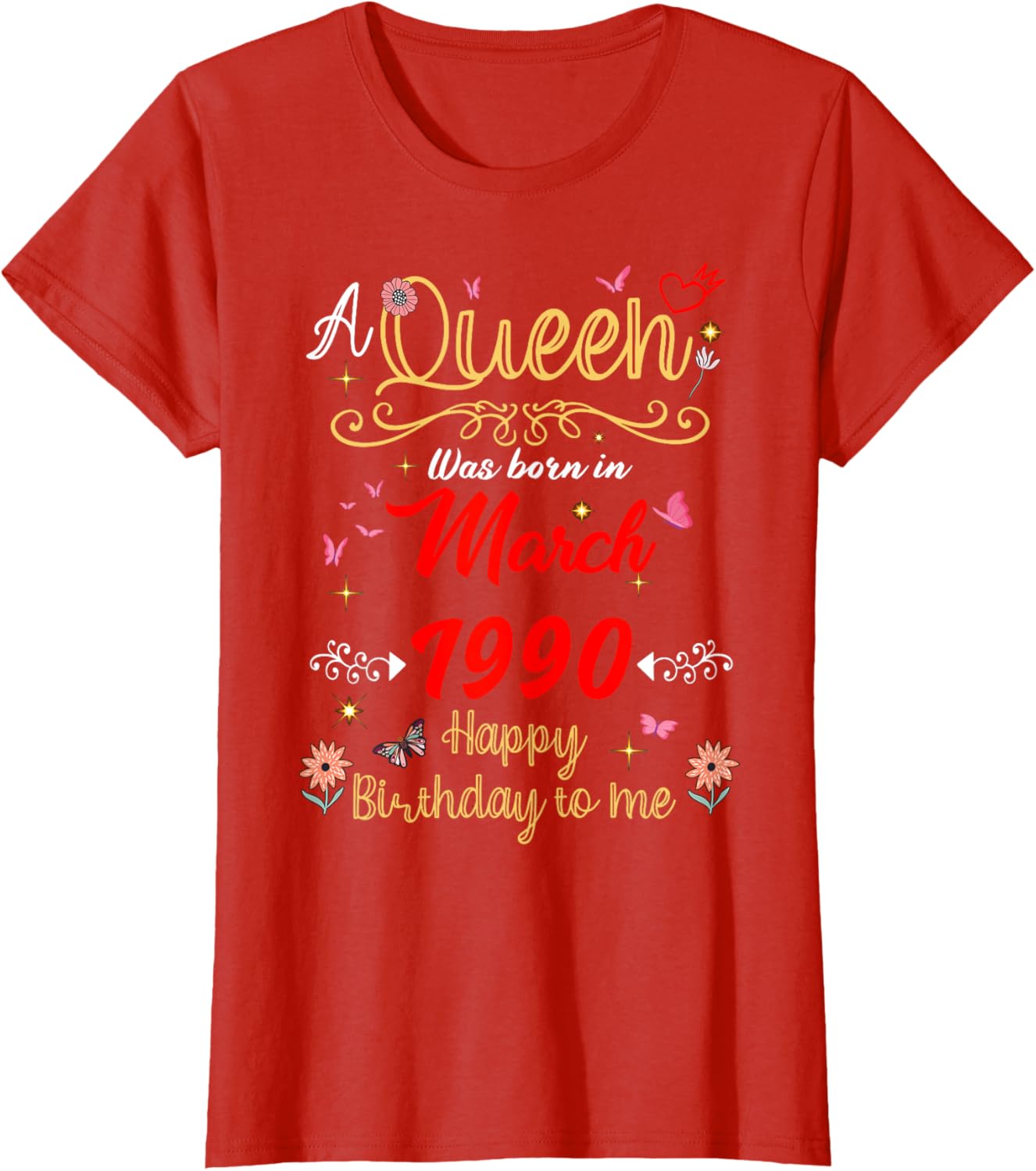 March Birthday Queen T-Shirt Since 1990 for March Girls - 2