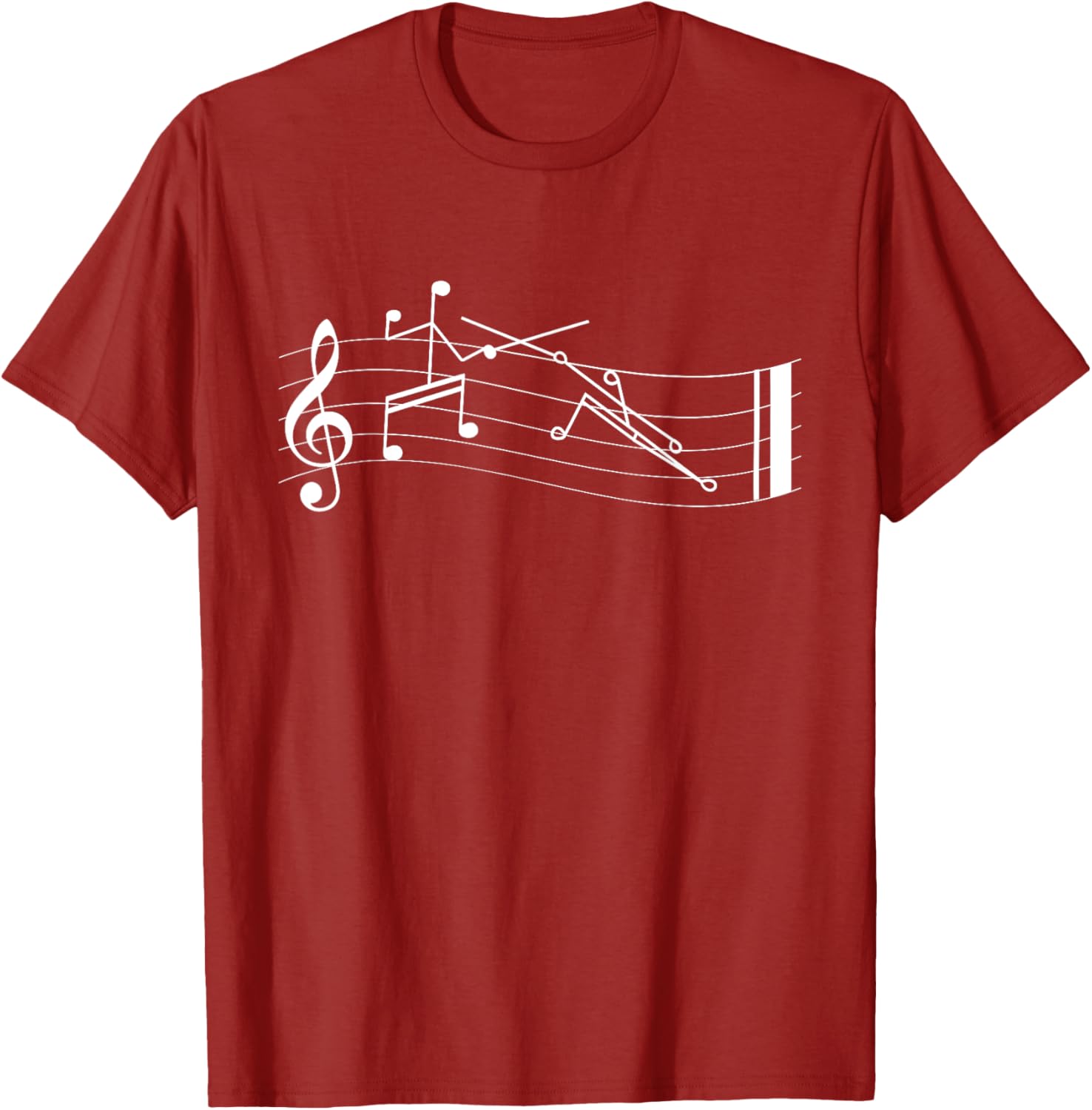 Funny Stick-Figure Music Notes En-garde T-Shirt for Music Lovers - 24