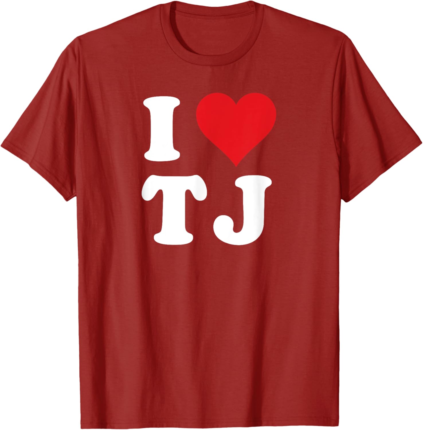 I Love TJ Initials T-Shirt Cute Heart Design for T J Fans - 22