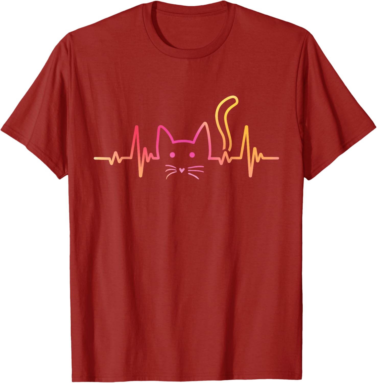 Fluffy Paws and Cuddles Heartbeat Cat Lover T-Shirt for Men and Women - 11