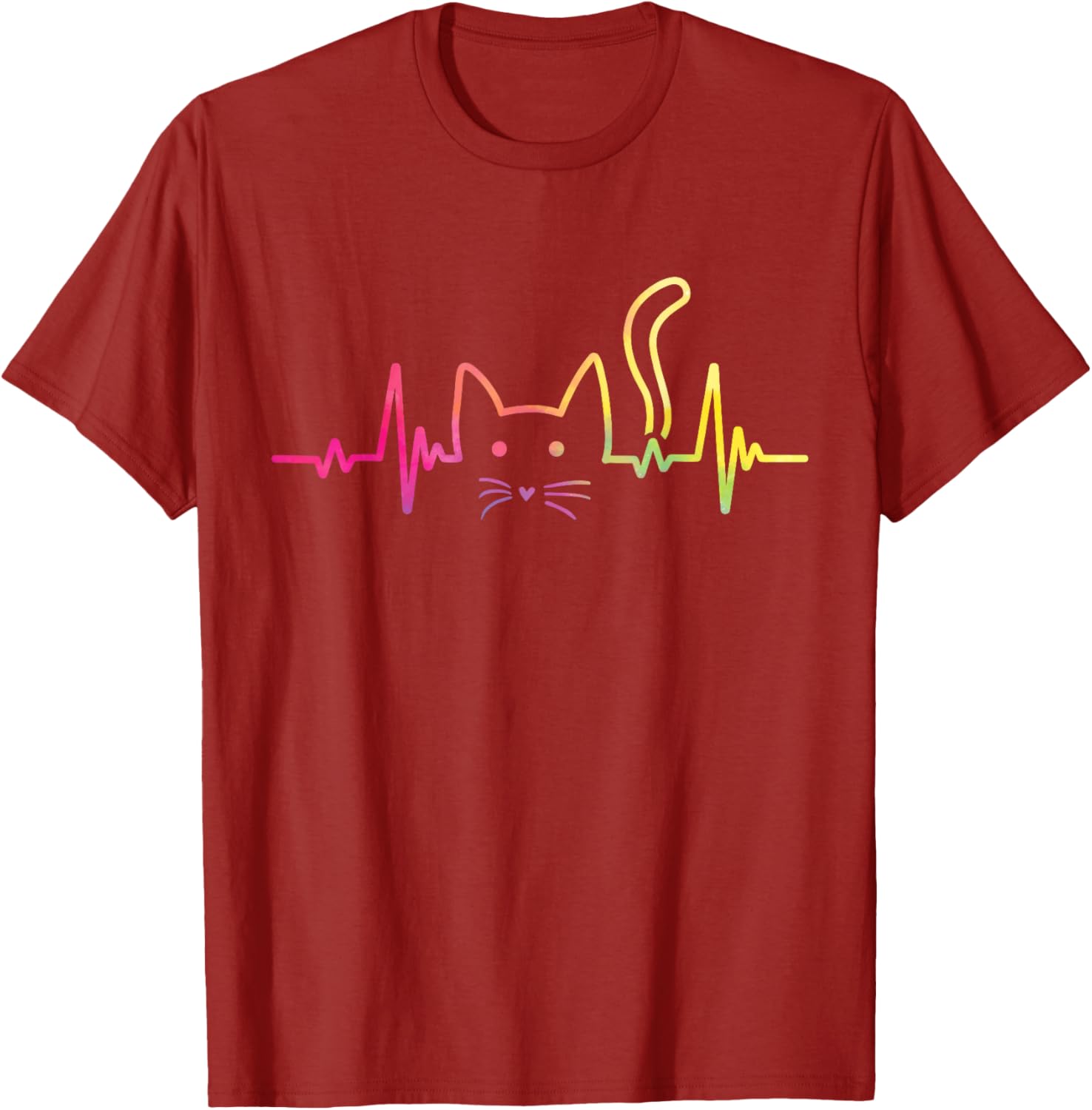 Heartbeat Cat Lover Paws T-Shirt for Men, Women, Girls, and Kids - 7