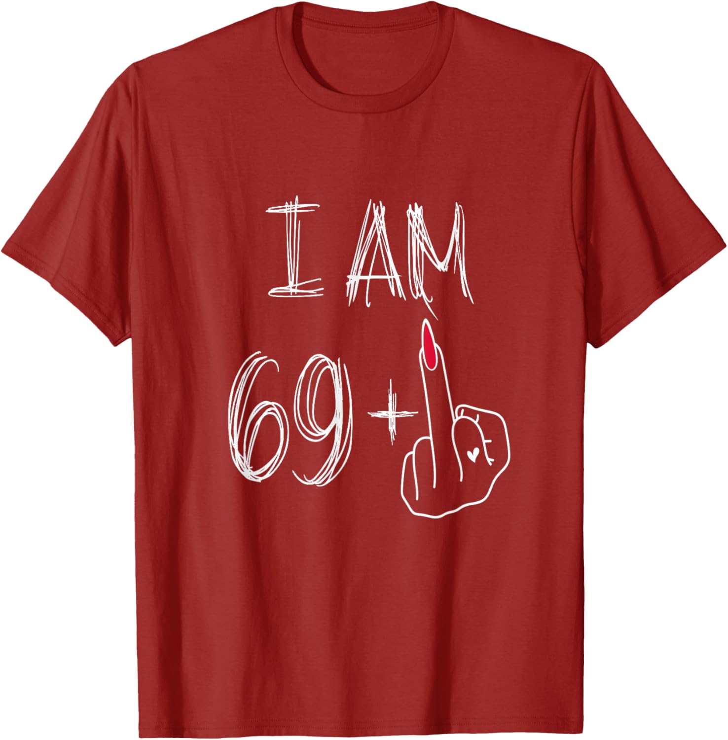 Funny 69 Plus 1 Middle Finger Birthday T-Shirt for Women - 5