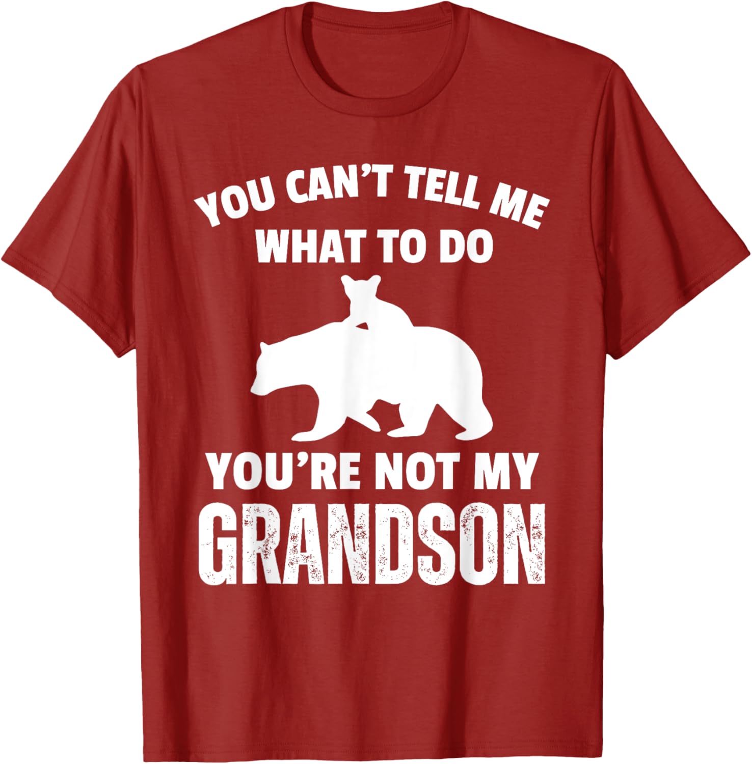 Funny Dad T-Shirt You Can't Tell Me What To Do Bear Grandson Gift - 14