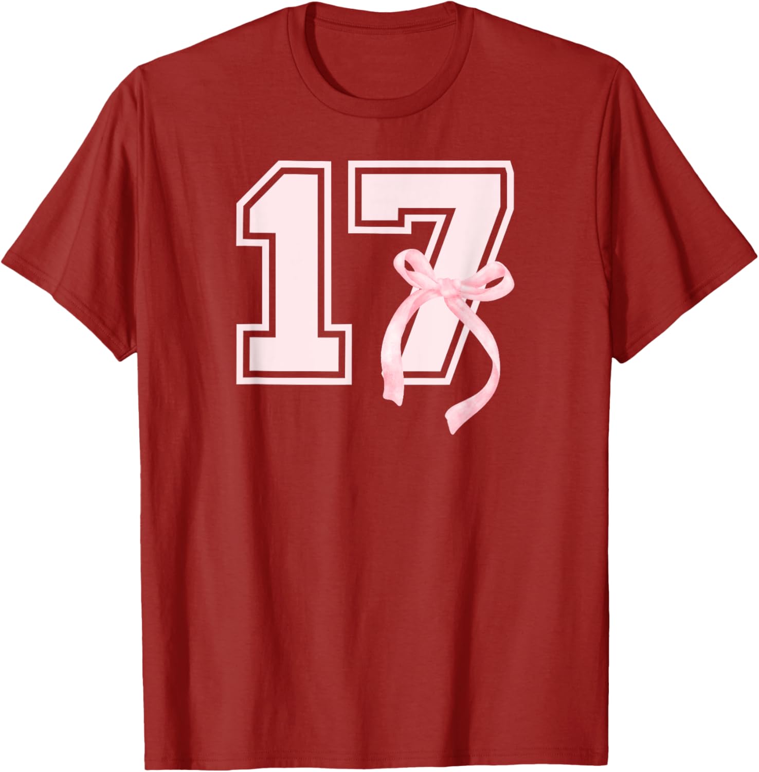 17th Birthday Bow T-Shirt for Stylish Seventeen Year Old Girls - 8