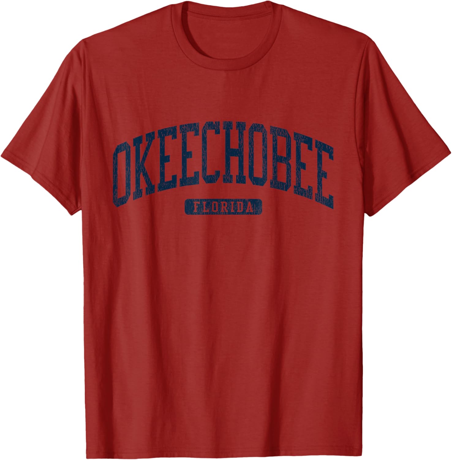 Okeechobee Florida College Style Blue T-Shirt for Students and Fans - 9
