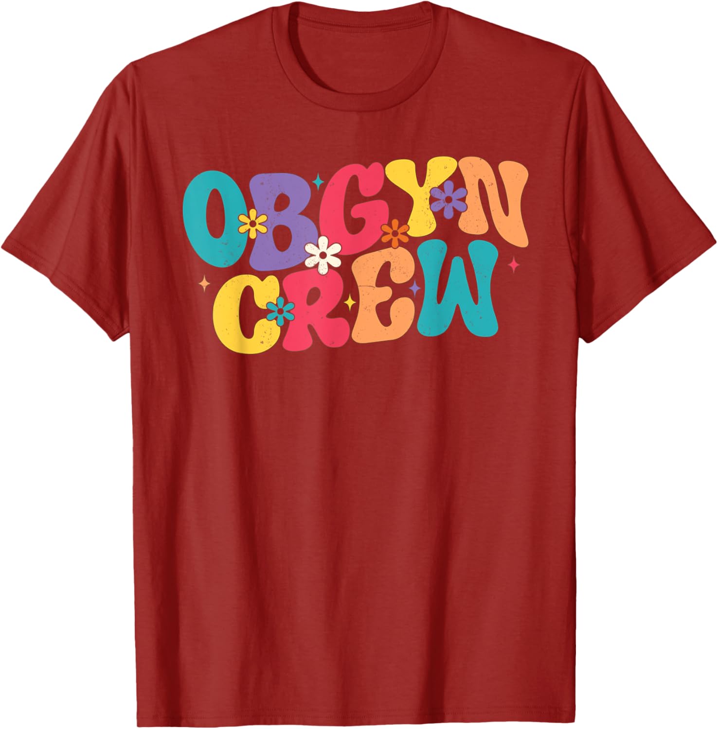 Retro Groovy OB-GYN Crew Nurse T-Shirt for Obstetrician Gynecologist - 10