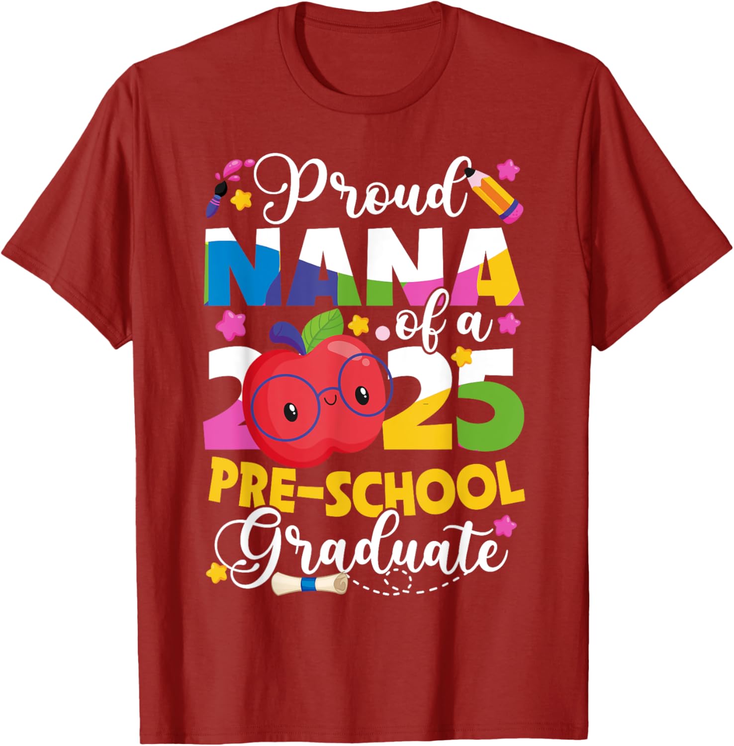 Proud Nana 2025 Pre-K Graduate T-Shirt for Celebrating Graduation Day - 4