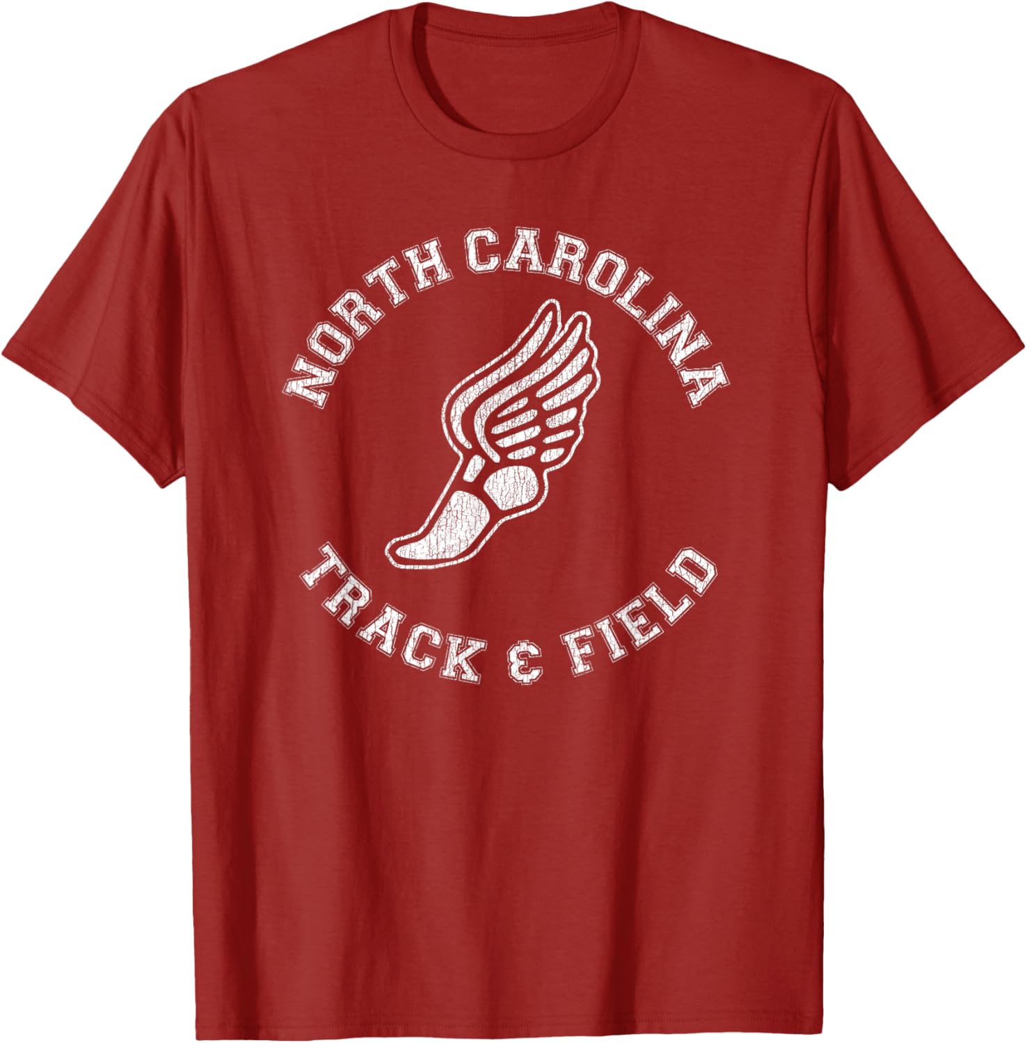 North Carolina Vintage 80s Track & Field Distressed T-Shirt for Fans - 8