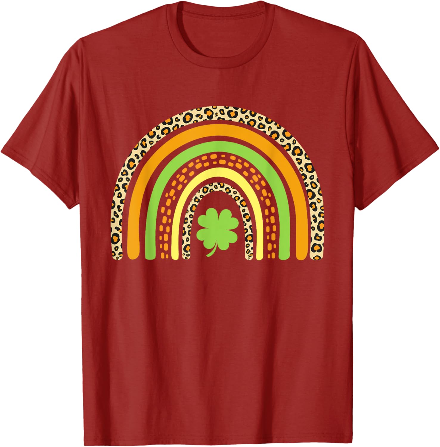 St Patrick's Day Leopard Rainbow Clover T-Shirt for Festive Fun - 9