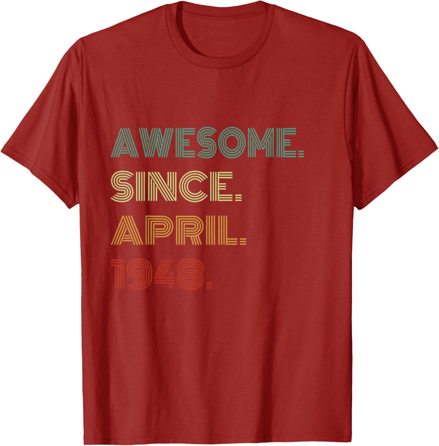 77 Awesome Years Since April 1948 77th Birthday T-Shirt Gift for Him/Her - 5