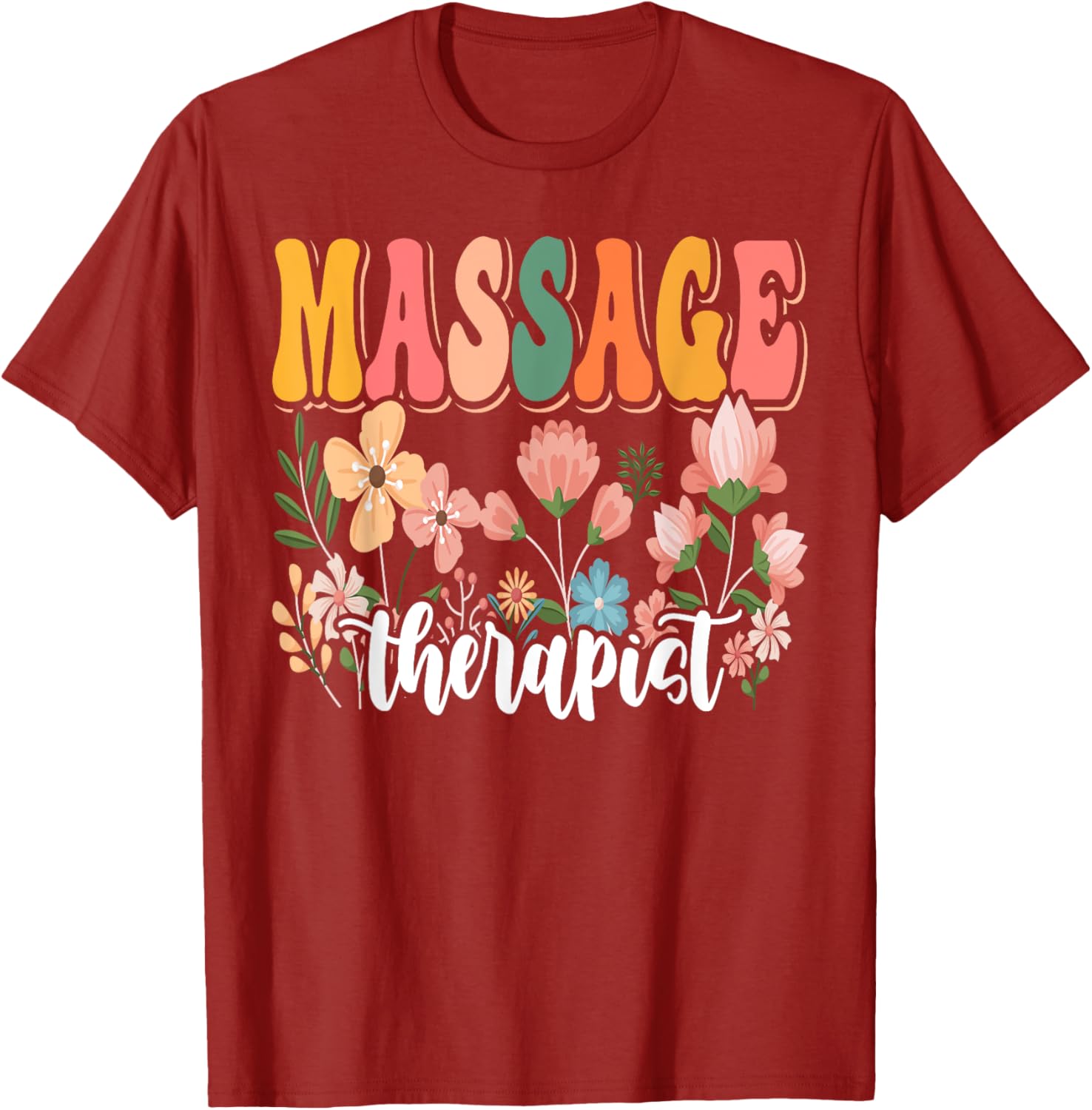 Retro Groovy Floral Wildflower Tee for Massage Therapists and Nature Lovers - 10
