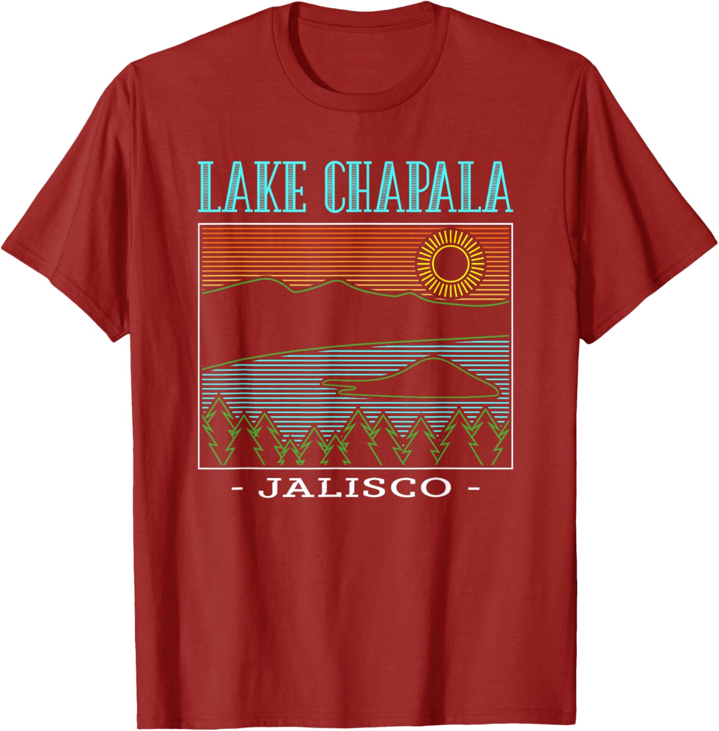 Lake Chapala Jalisco Mountains Vintage T-Shirt for Outdoor Lovers - 9