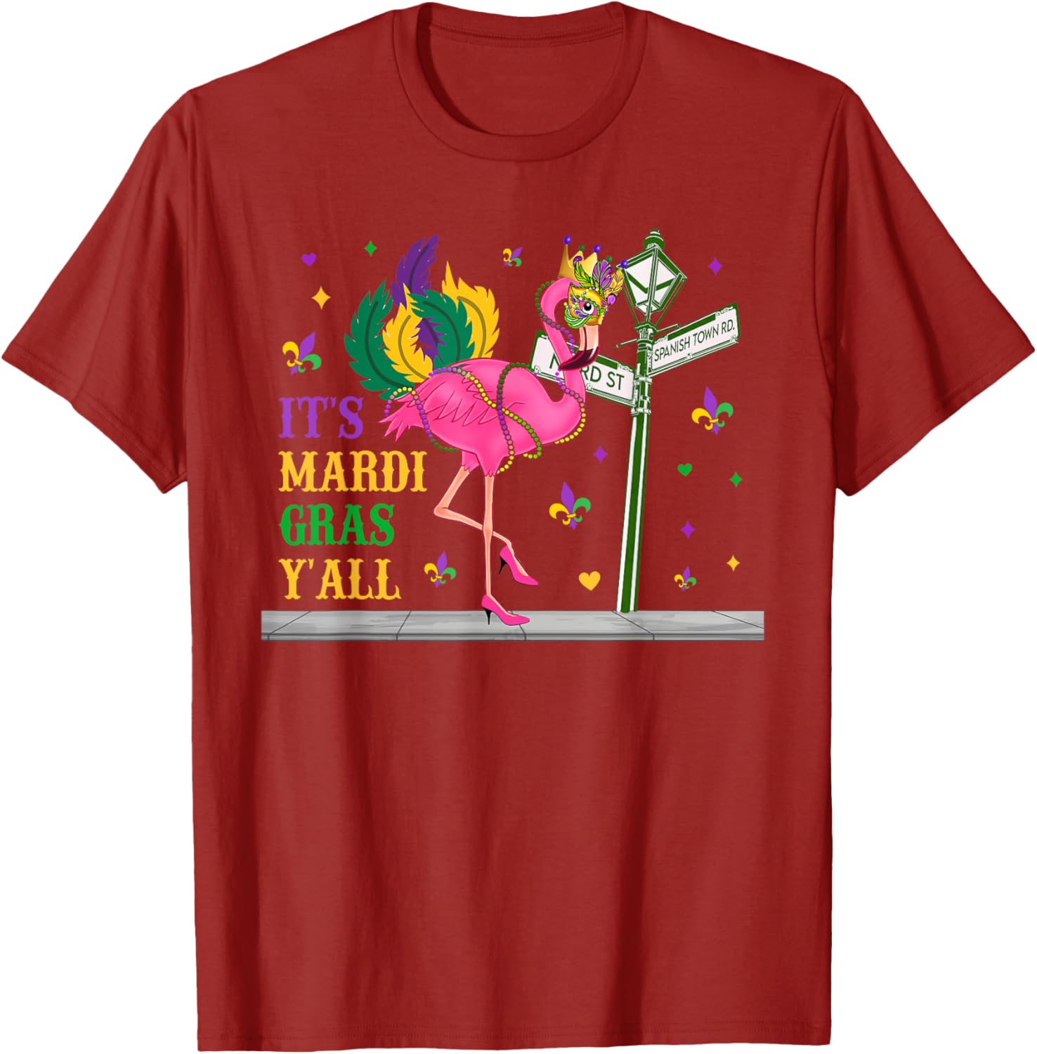 Mardi Gras Flamingo Costume T-Shirt for Girls and Women Fun Festive Wear - 13