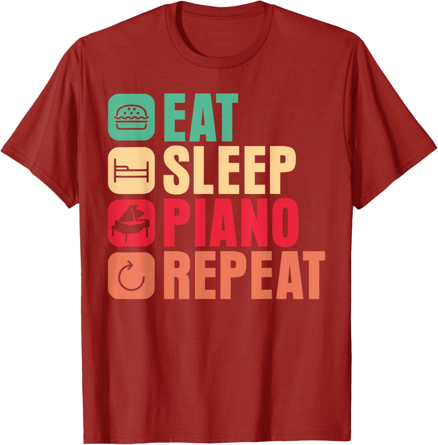Piano Teacher Eat Sleep Repeat T-Shirt for Music Lovers and Pianists - 15