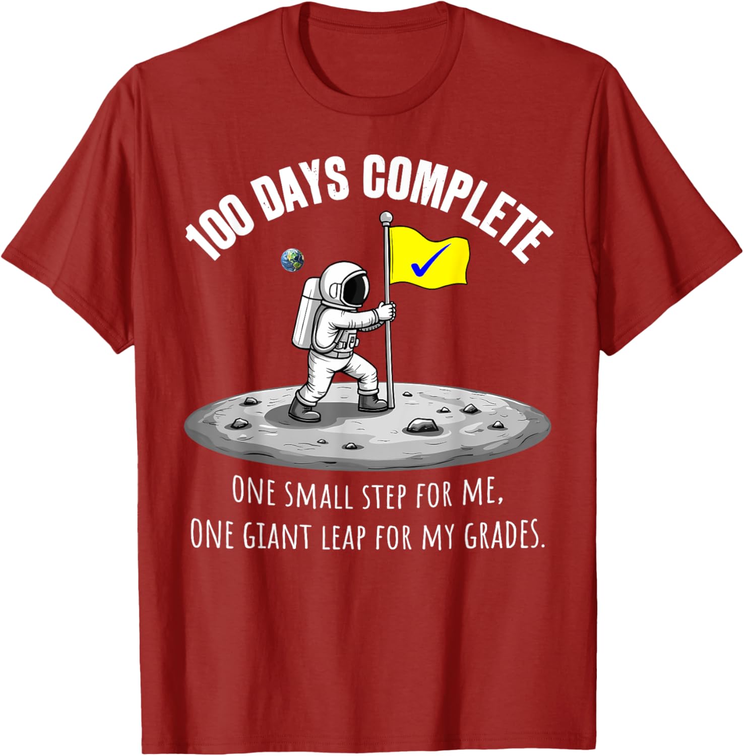 100th Day of School Astronaut on Moon T-Shirt for Kids Fun Celebration - 16
