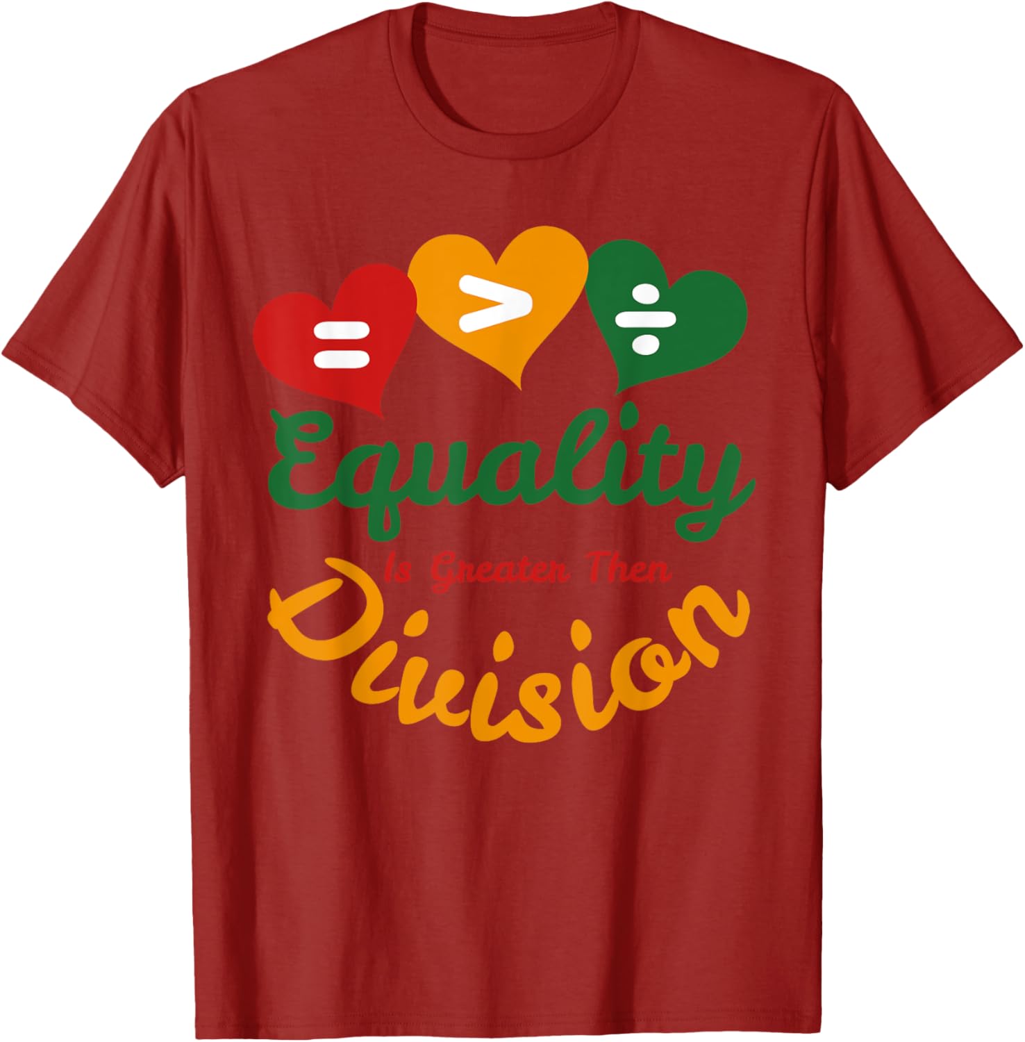 Heart of Equality Black History Month Math T-Shirt for Proud Supporters - 5