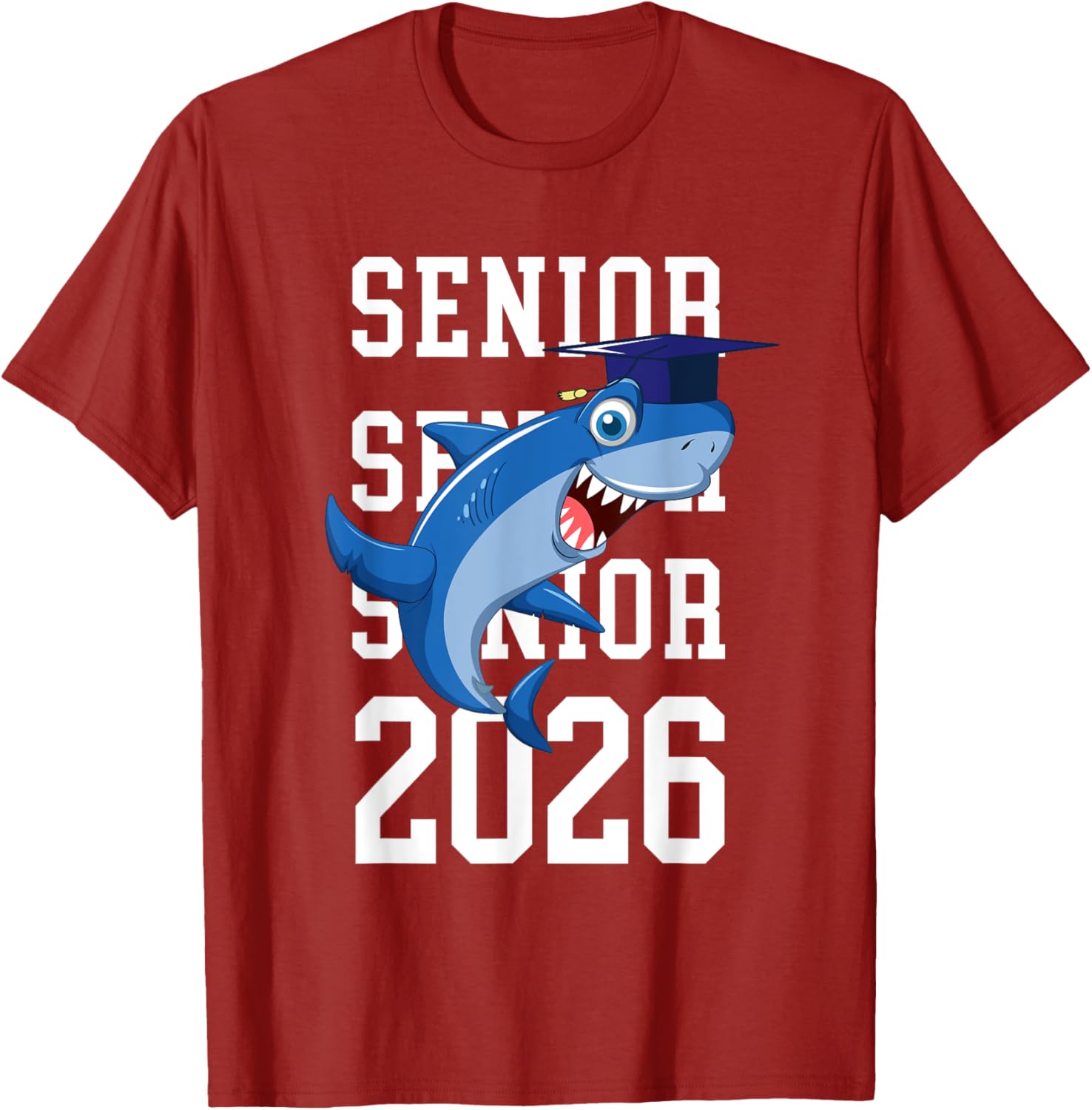 Shark Senior 2026 Graduation T-Shirt for College and Grad School Achievement - 10