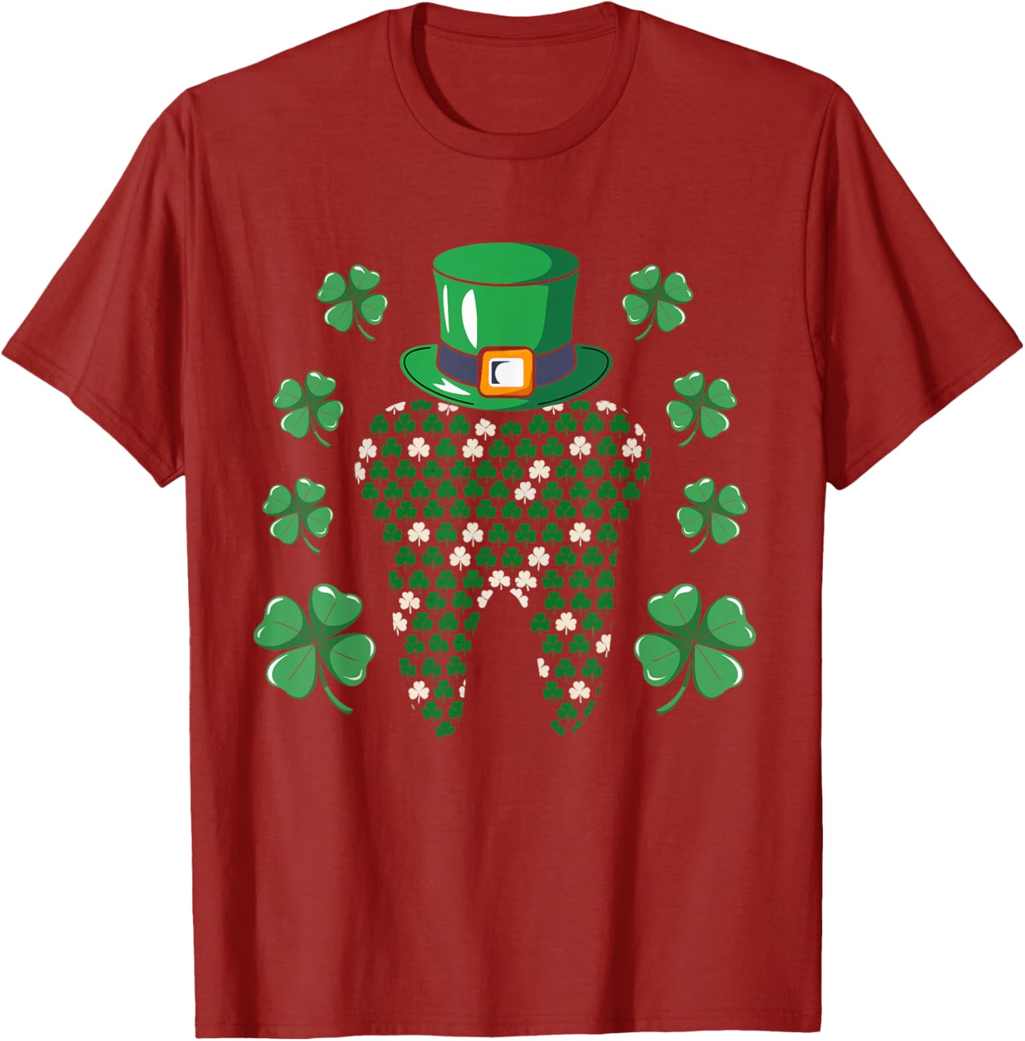 Tooth Leprechaun Hat St Patrick's Day Dentist T-Shirt for Men - 10