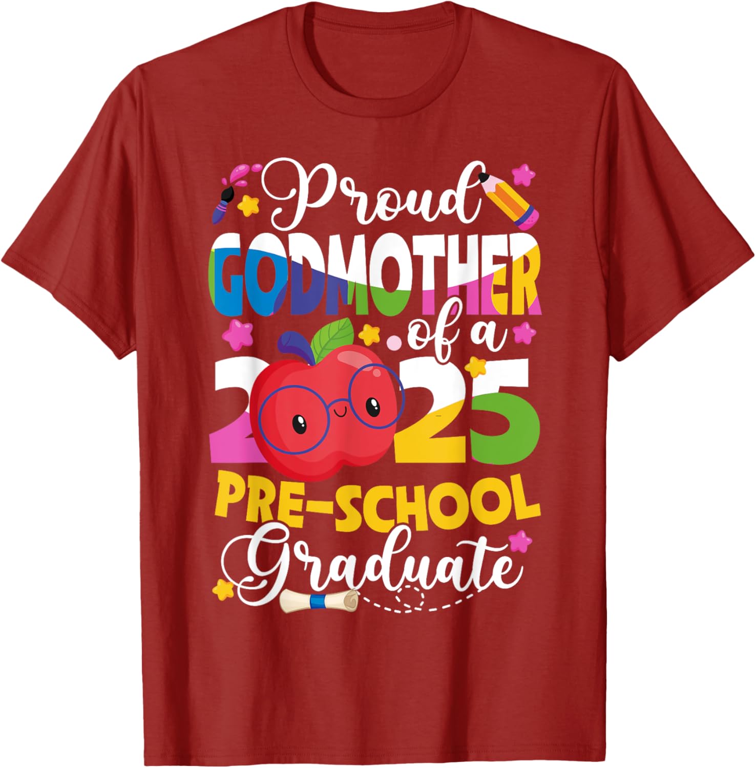 Proud Godmother of 2025 Pre-K Graduate T-Shirt for Celebration Fun - 6