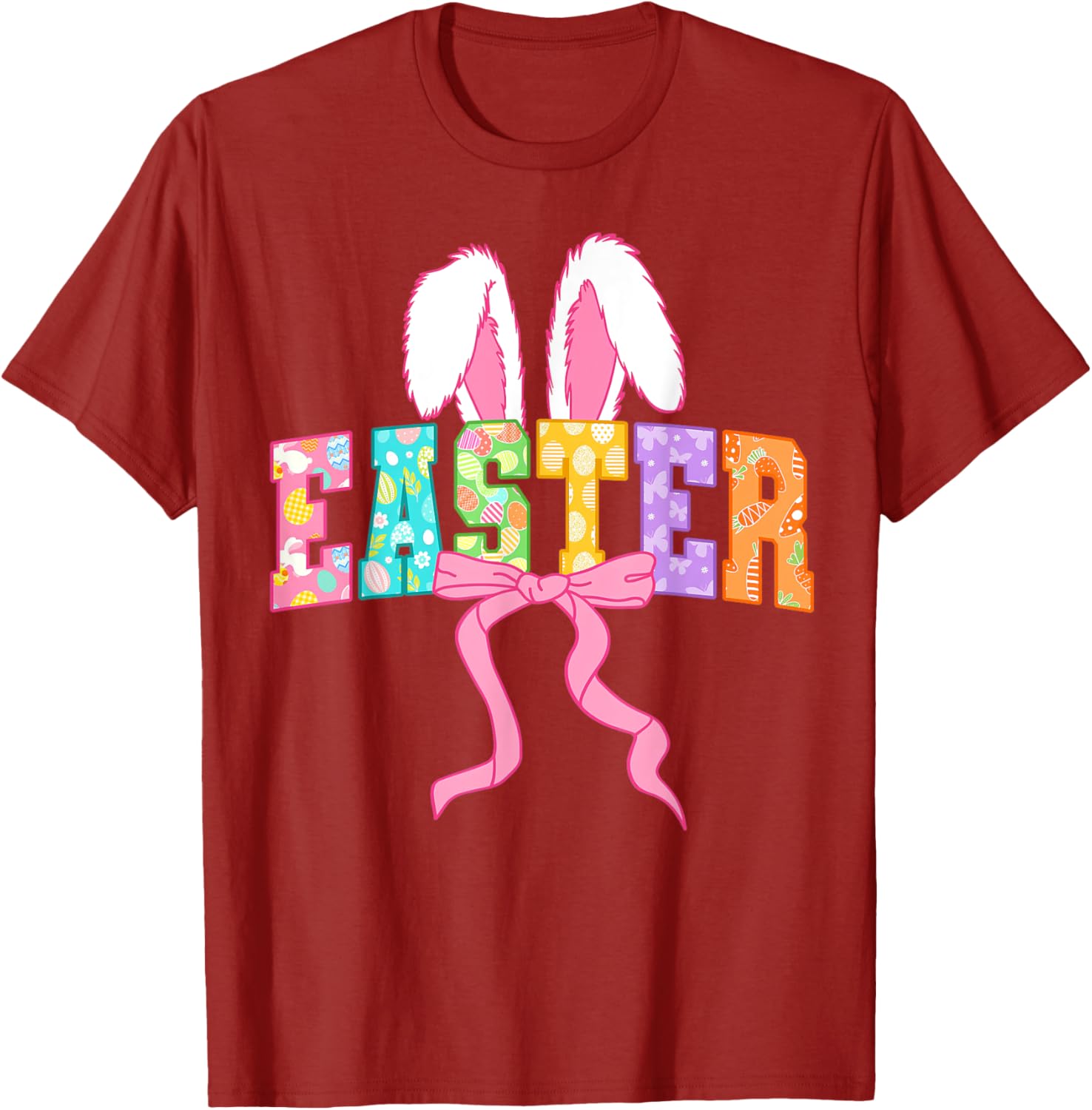 Happy Easter Coquette Bow Bunny Mama T-Shirt for Women and Girls - 3