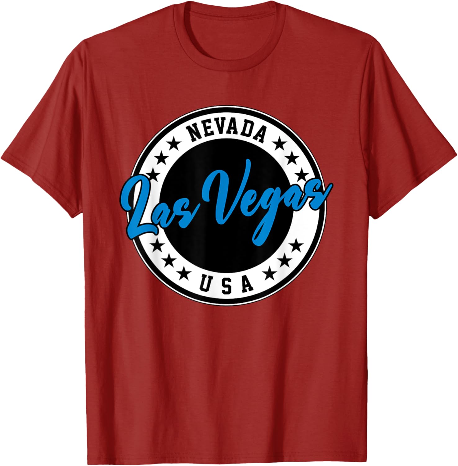 Las Vegas Nevada Blue Circle Script T-Shirt for Casual Style Fans - 21