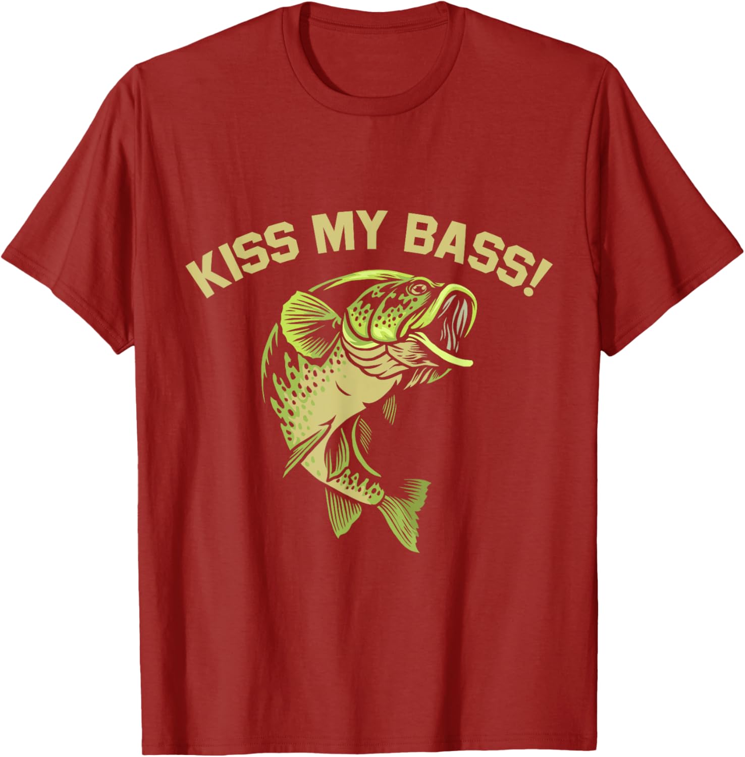 Funny Bass Fishing Lover T-Shirt - Kiss My Fish Fisherman Gift - 12