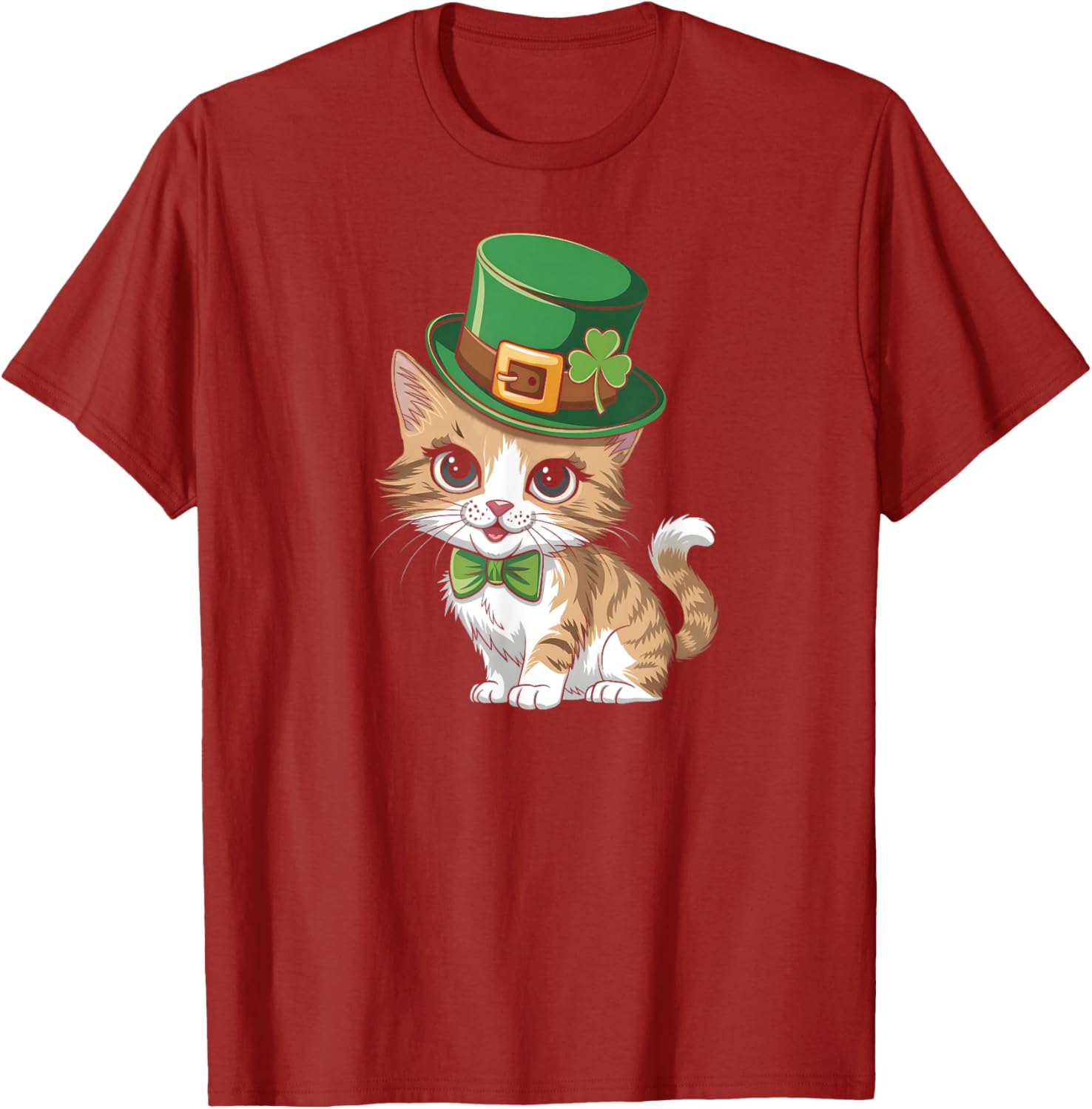 Lucky Shamrock Cat St Patricks Day T-Shirt for Women Girls and Toddlers - 2