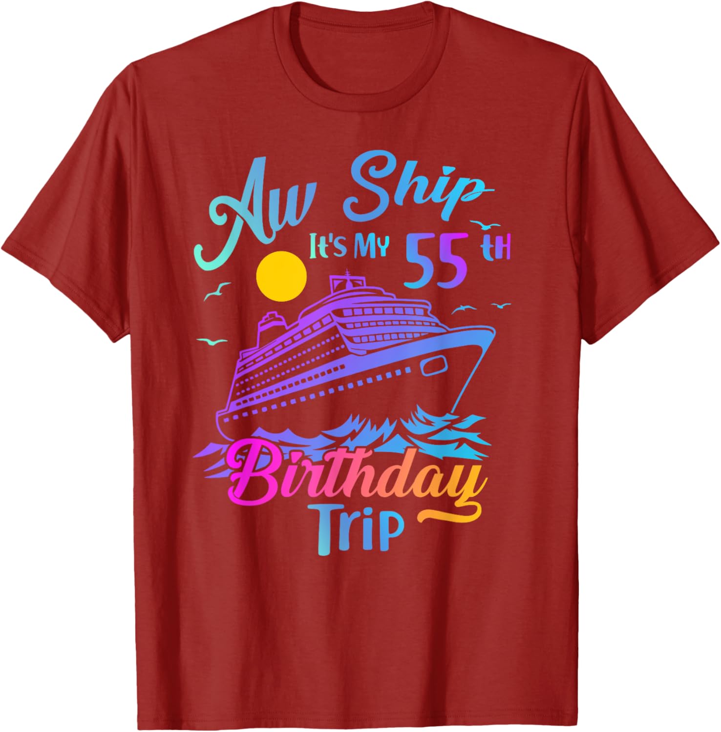 55th Birthday Cruise Vacation Party T-Shirt for Fun Celebrations - 11