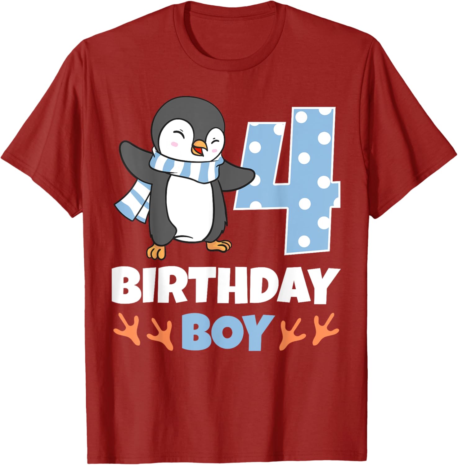 Adorable Penguin 4th Birthday Boy Winter Theme Party T-Shirt - 22